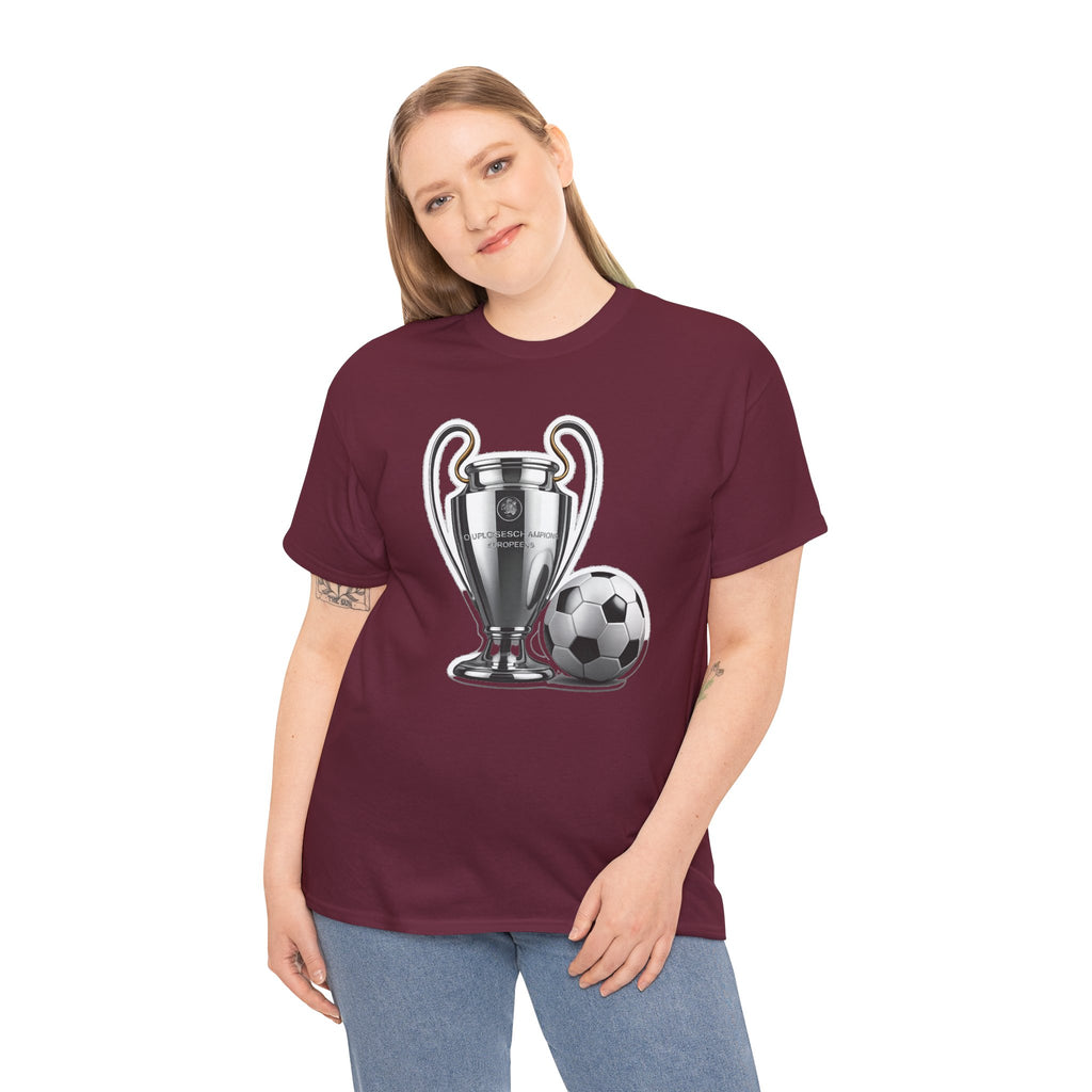 European Cup / Champions League Trophy & Ball Graphic Cotton T-Shirt