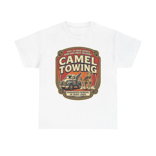 Camel Towing Tee — Vintage Desert Tow Truck Graphic T-Shirt