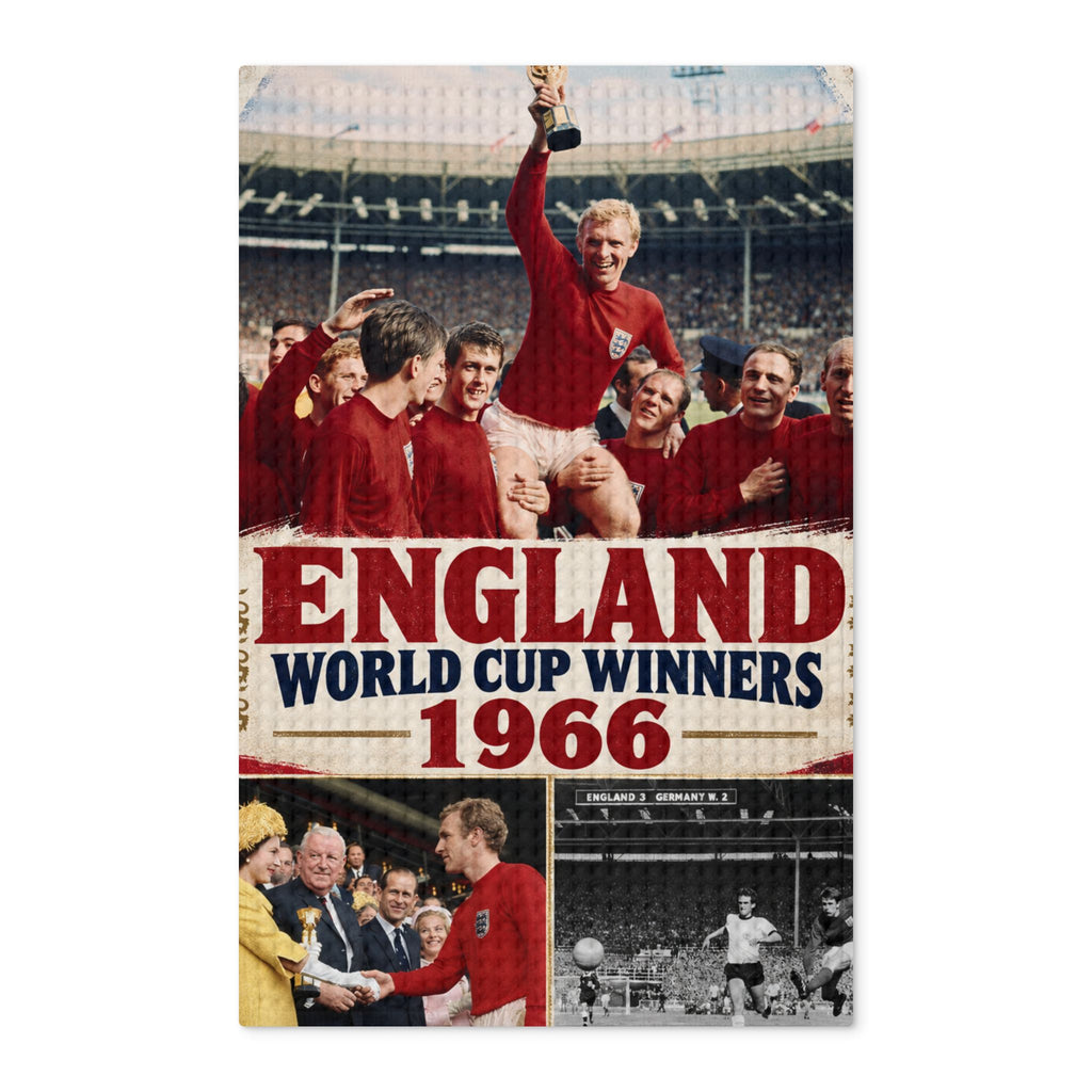 England 1966 World Cup Winners Tea Towel — Vintage Football Kitchen Towel