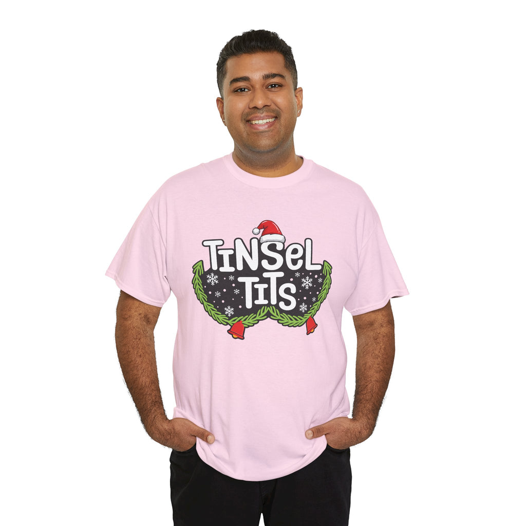 T-Shirt — "Tinsel Tits" Funny Christmas Wreath Holiday Tee