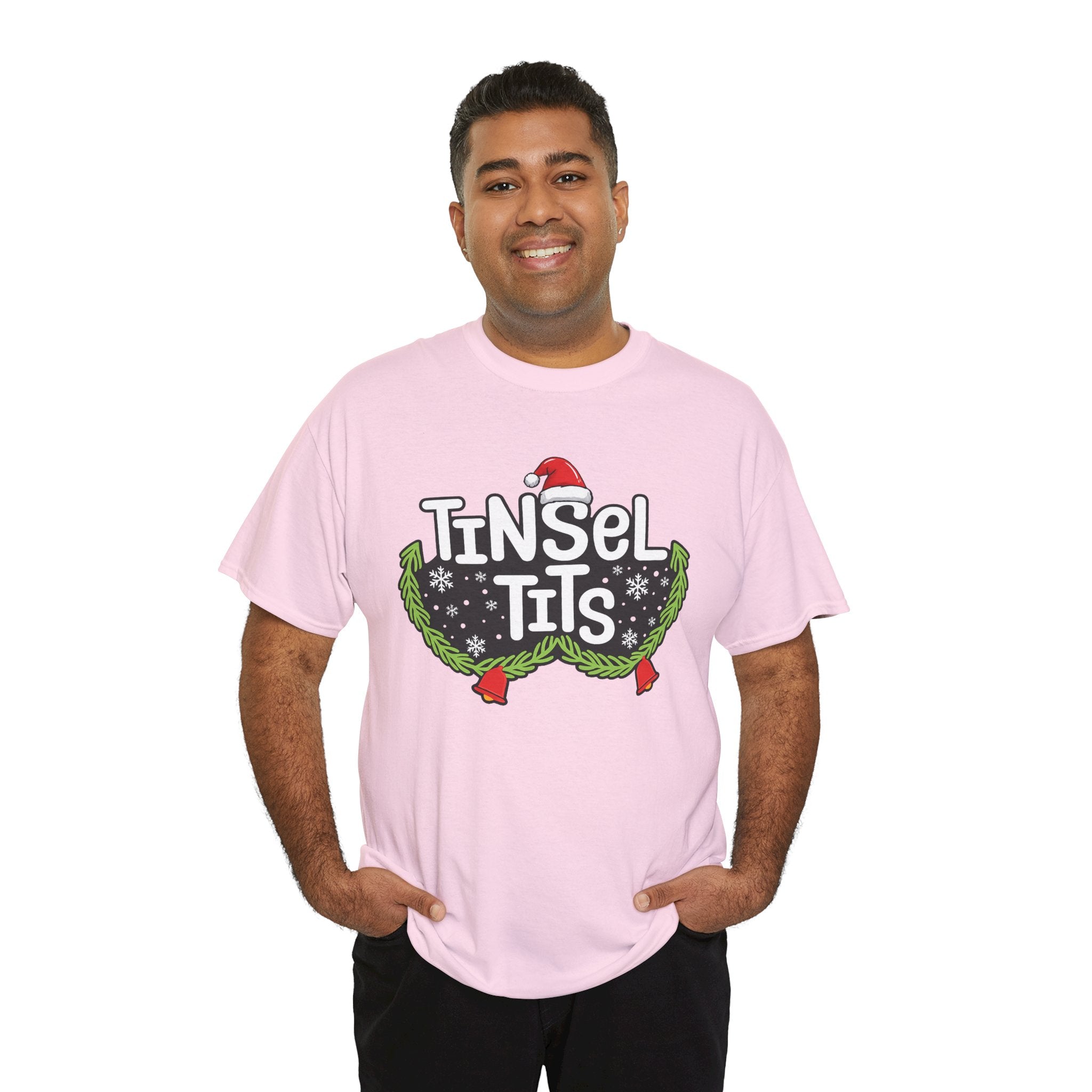T-Shirt — "Tinsel Tits" Funny Christmas Wreath Holiday Tee