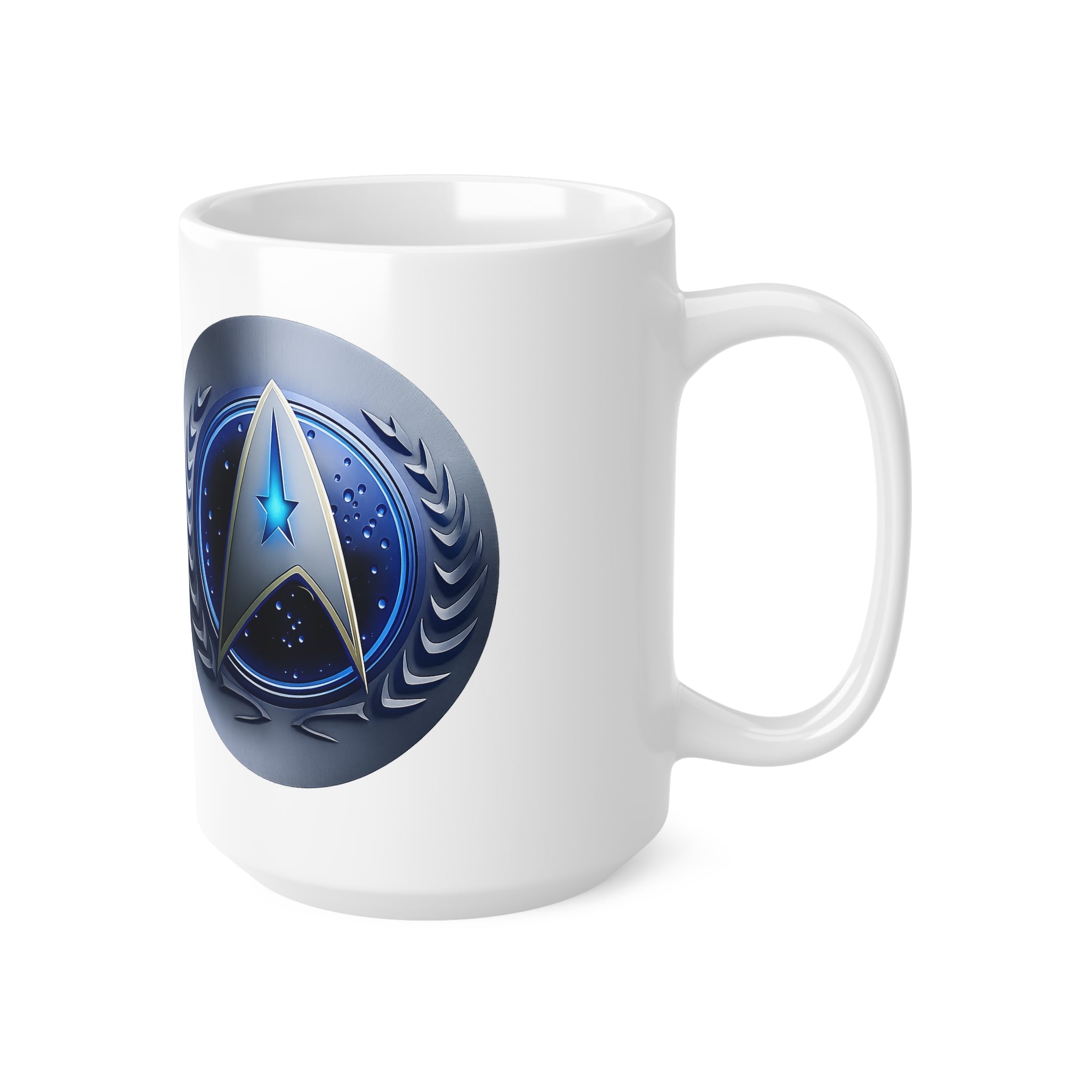 Starfleet Emblem Ceramic Mug — 11oz & 15oz Sci‑Fi Coffee Cup