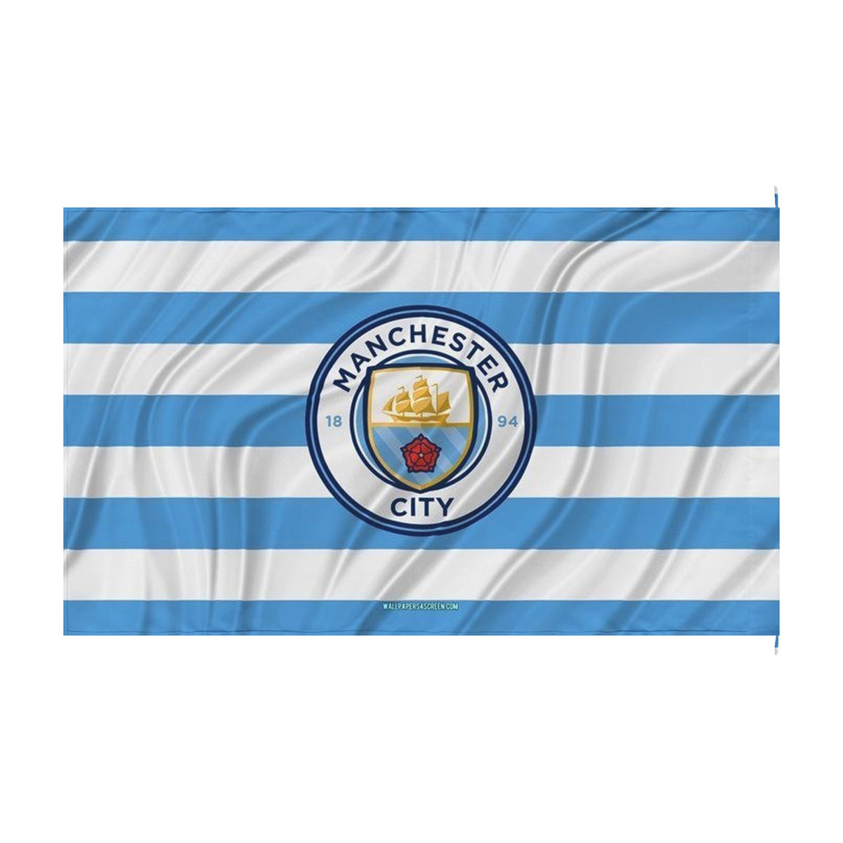 Manchester City Striped Double-Sided Fan Flag