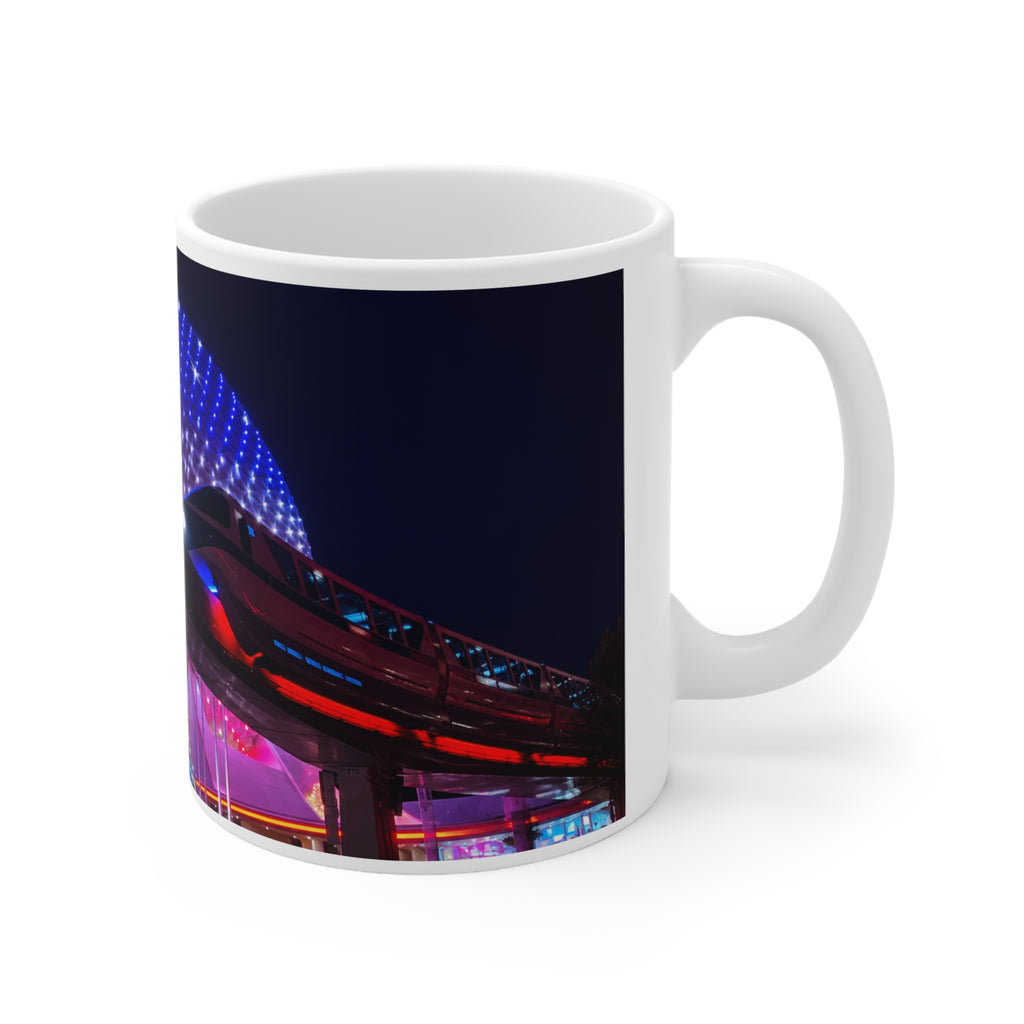 Epcot Walt Disney World Nighttime Neon Dome Coffee Mug — Colorful LED Lights Ceramic Cup (11oz/15oz)