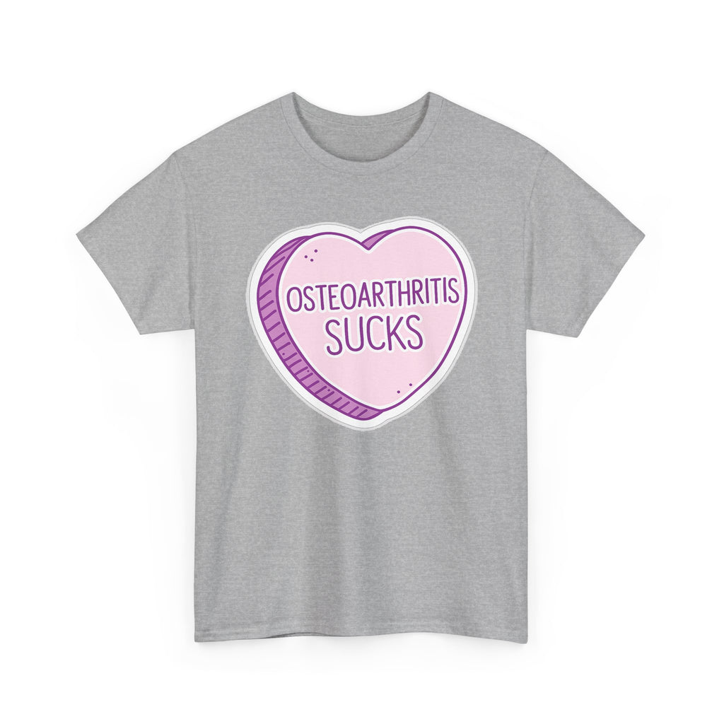 Osteoarthritis Sucks T-Shirt — Pink Heart Awareness Tee