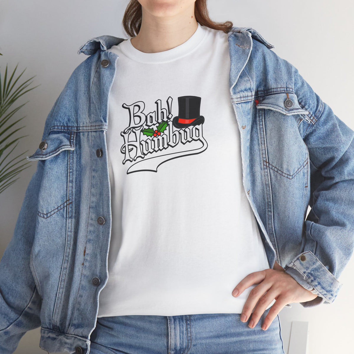 Bah Humbug Christmas Graphic Cotton T-Shirt / Tee