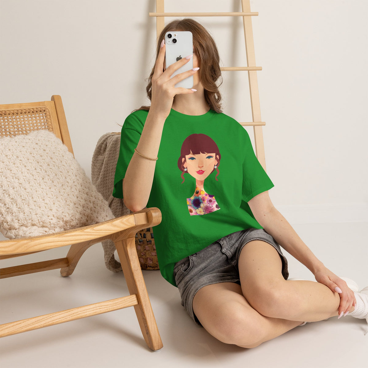 T Swift Illustration Cotton T-Shirt