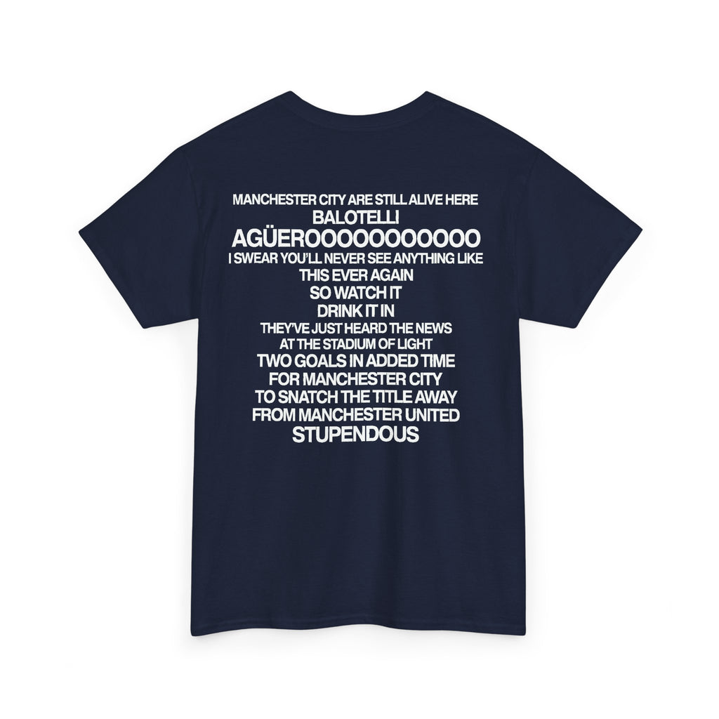 Aguero Celebration Cotton T-Shirt — Iconic Sergio Aguero Goal Tribute Tee