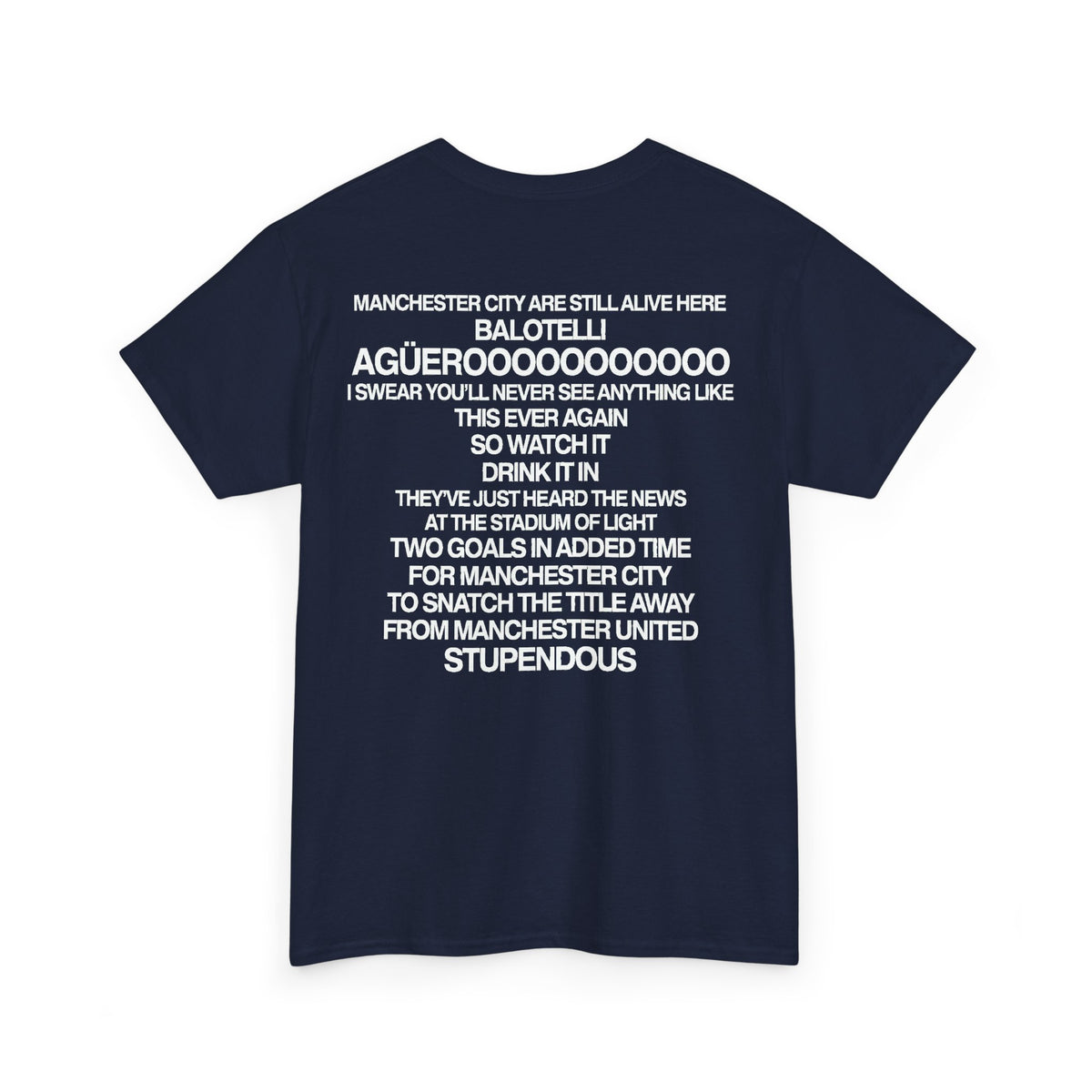 Aguero Celebration Cotton T-Shirt — Iconic Sergio Aguero Goal Tribute Tee