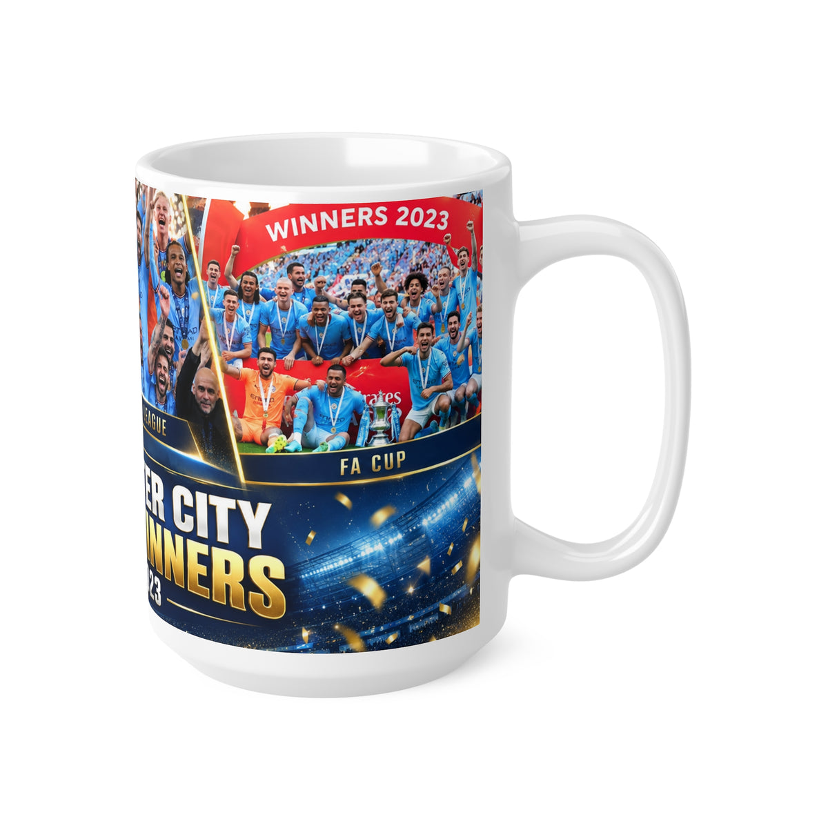 Manchester City Treble Winners 2022/2023 Ceramic Mug - 11oz & 15oz
