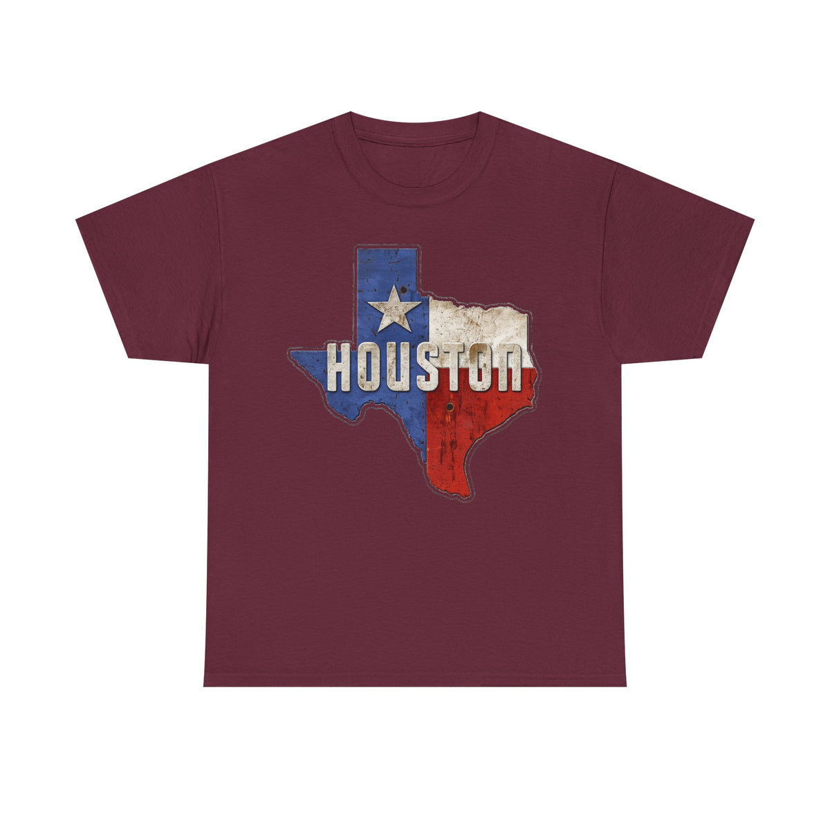 Houston Texas Flag Graphic Tee — Vintage State Outline T-Shirt
