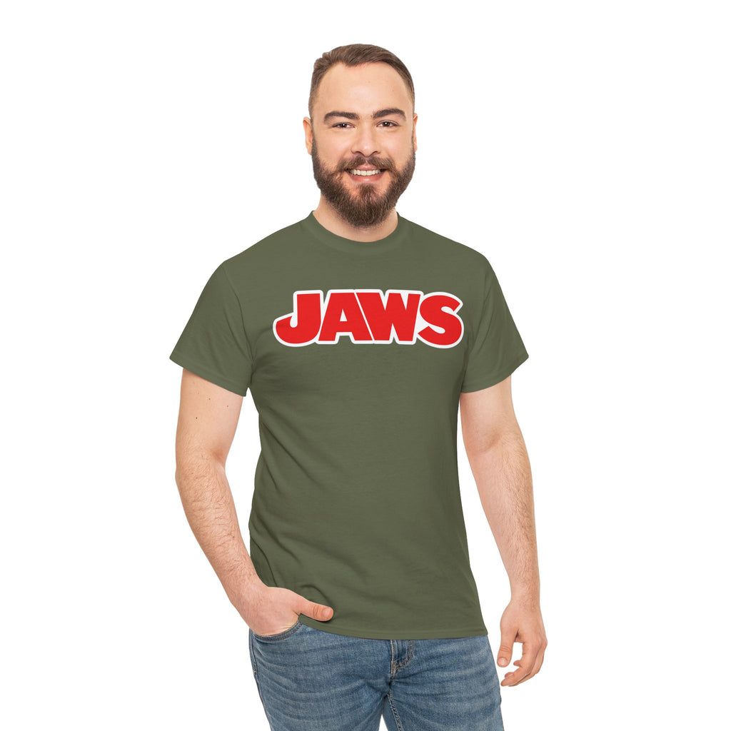 Jaws Logo Tee — Retro Red Movie Graphic T‑Shirt