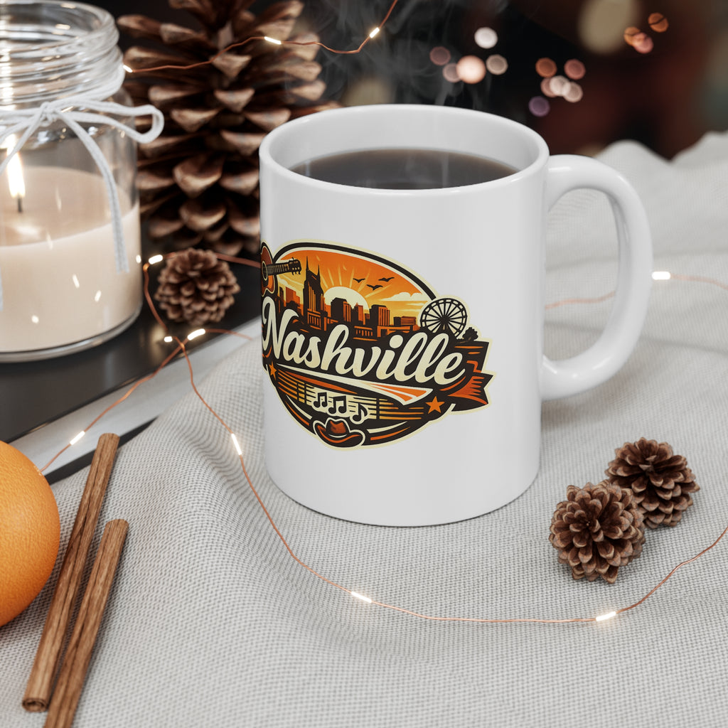 Nashville Ceramic Coffee Cups, 11oz, 15oz