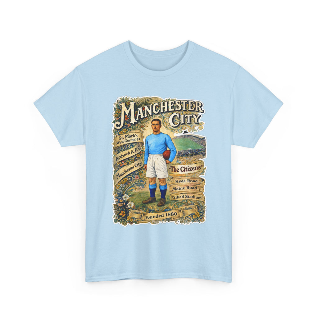 Manchester City Vintage Football Tee — Retro Soccer Graphic T-Shirt