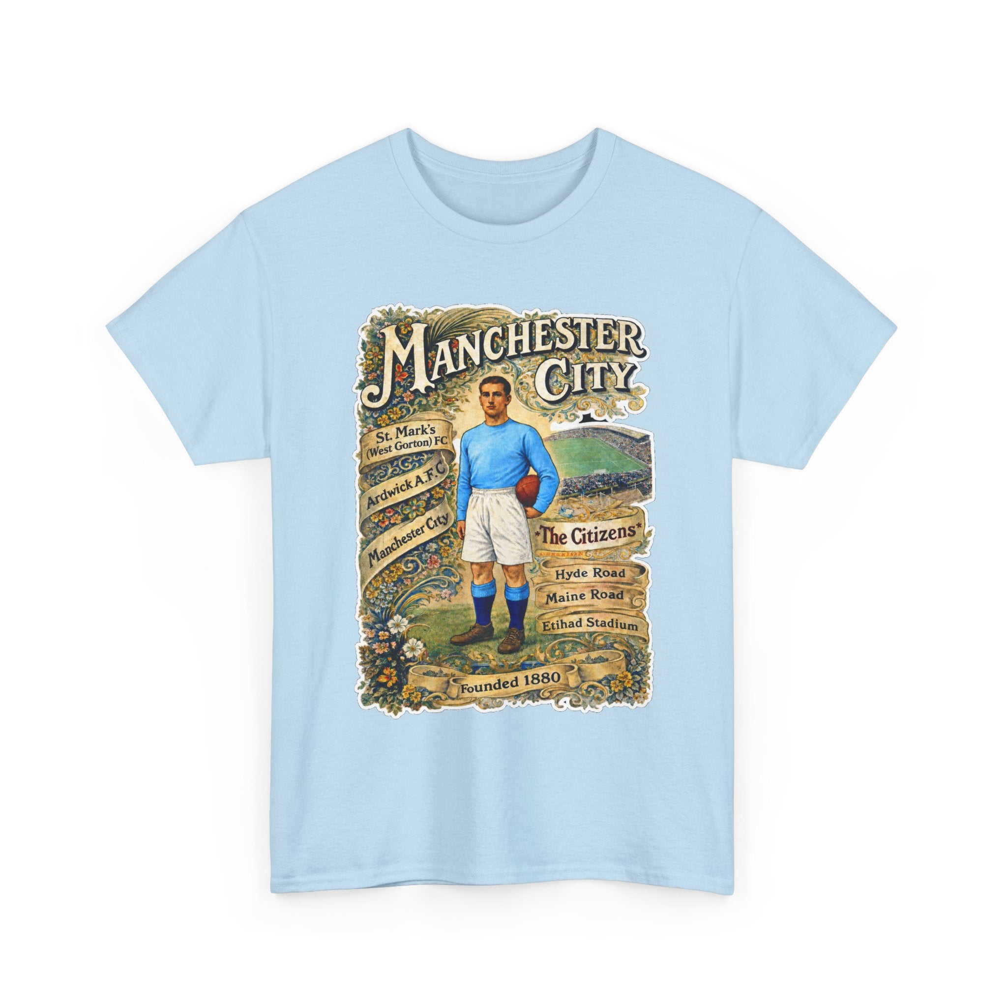 Manchester City Vintage Football Tee — Retro Soccer Graphic T-Shirt