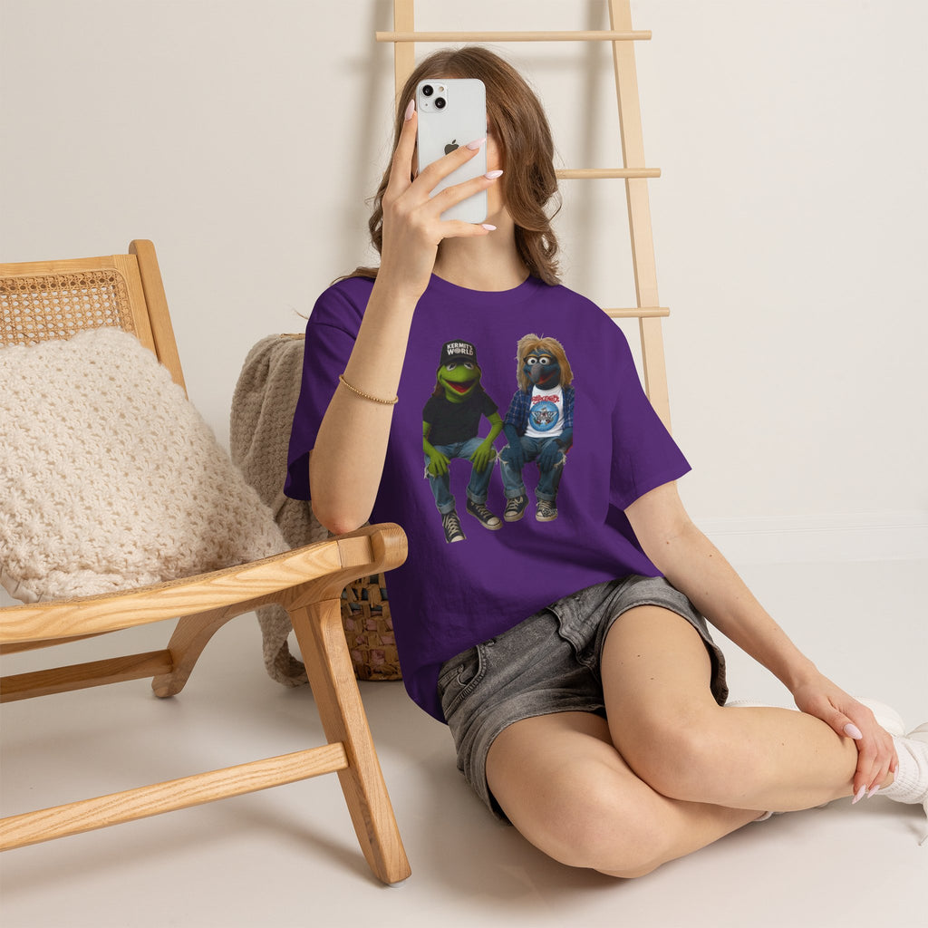 Kermit & Gonzo Waynes World Inspired Character Graphic T-Shirt