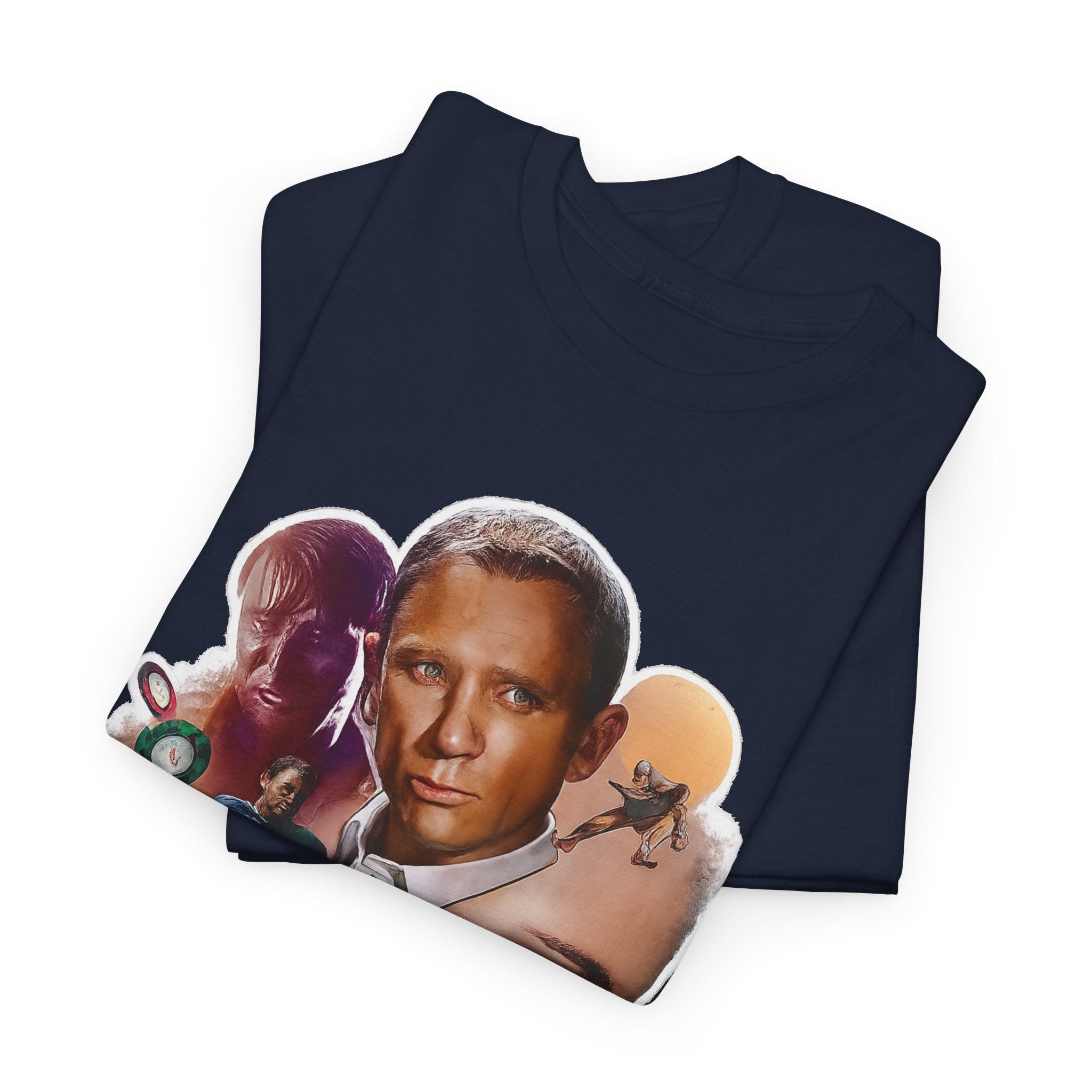 Jame Bond Movie Collage T‑Shirt — Vintage Film Noir Portrait Tee