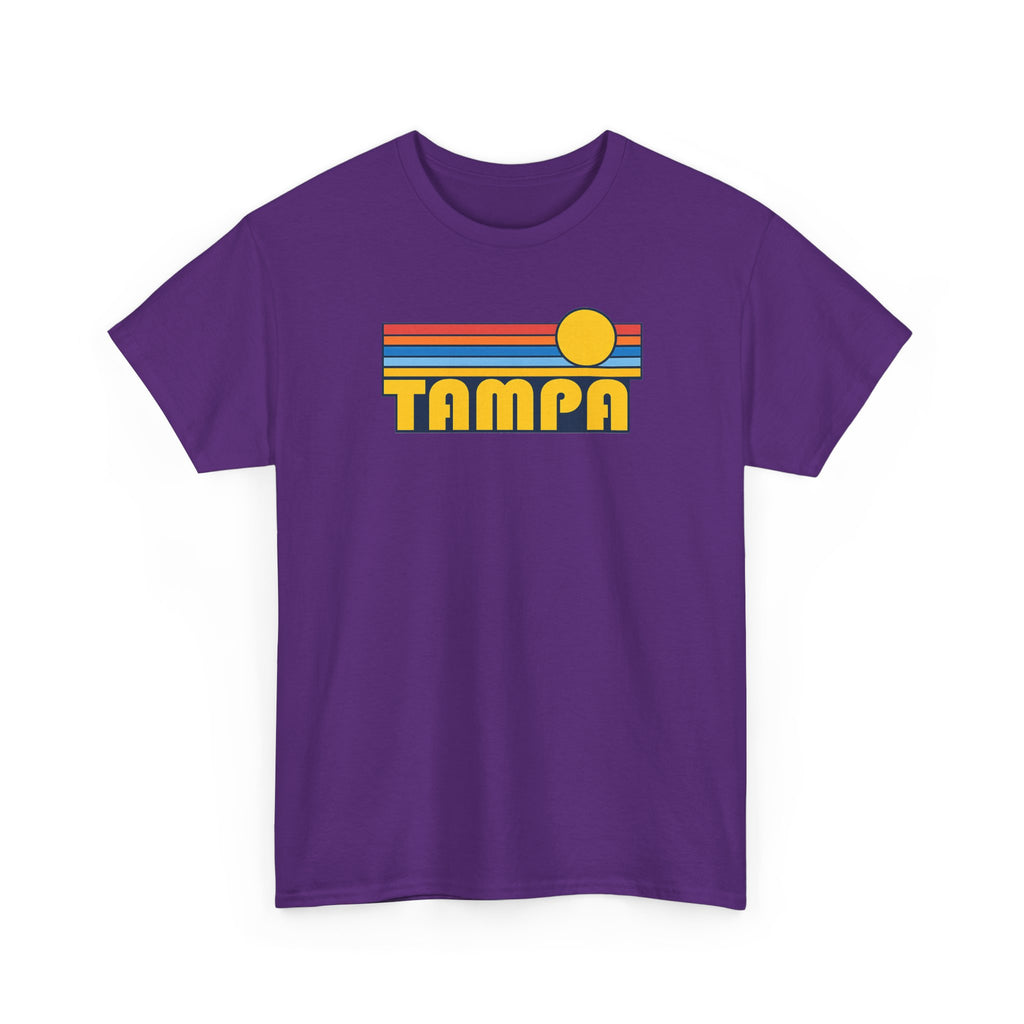 Tampa Retro Sunset T-Shirt — Vintage 70s Striped Beach Tee