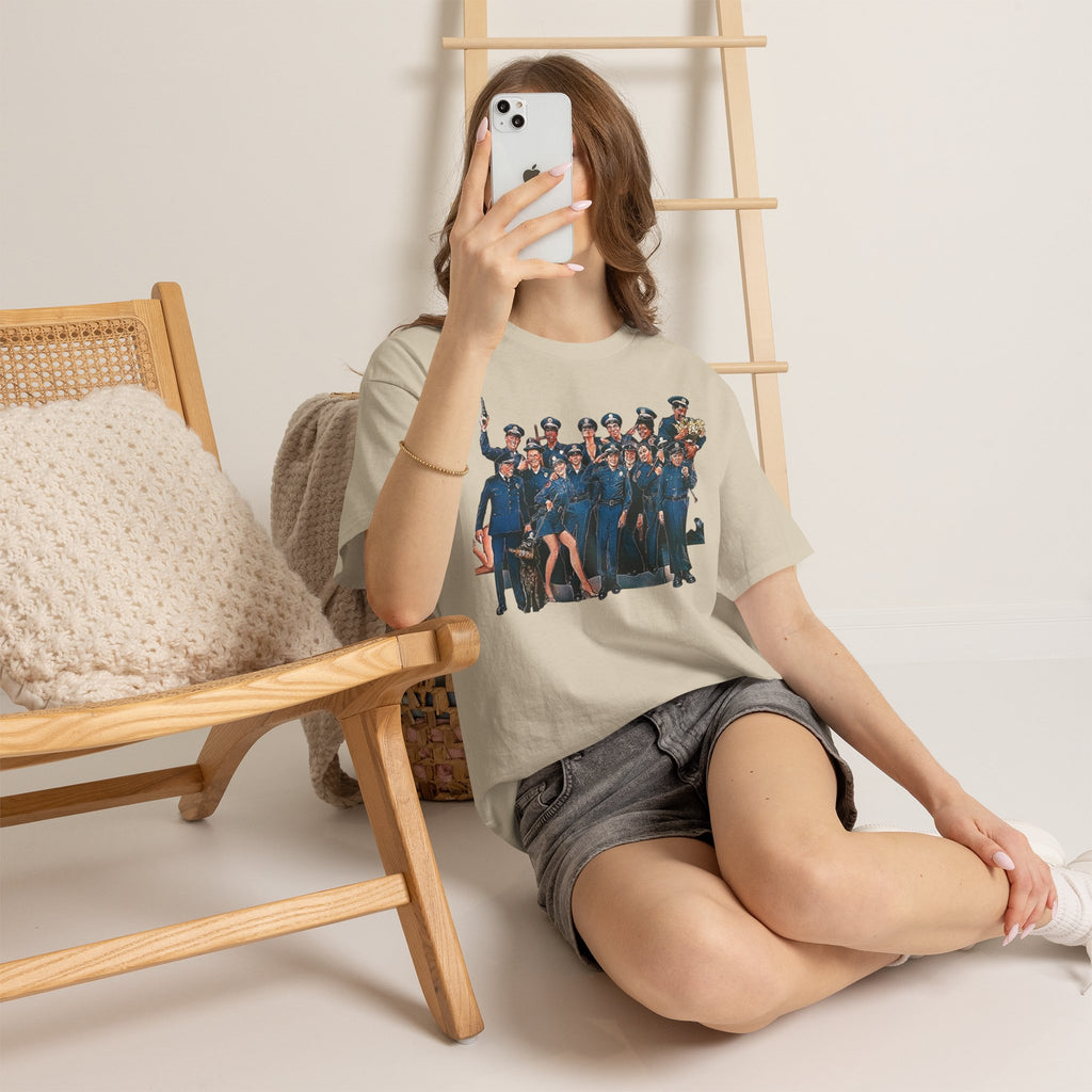 Police Academy Movie Inspired Cotton T‑Shirt — Retro Squad Photo Tee