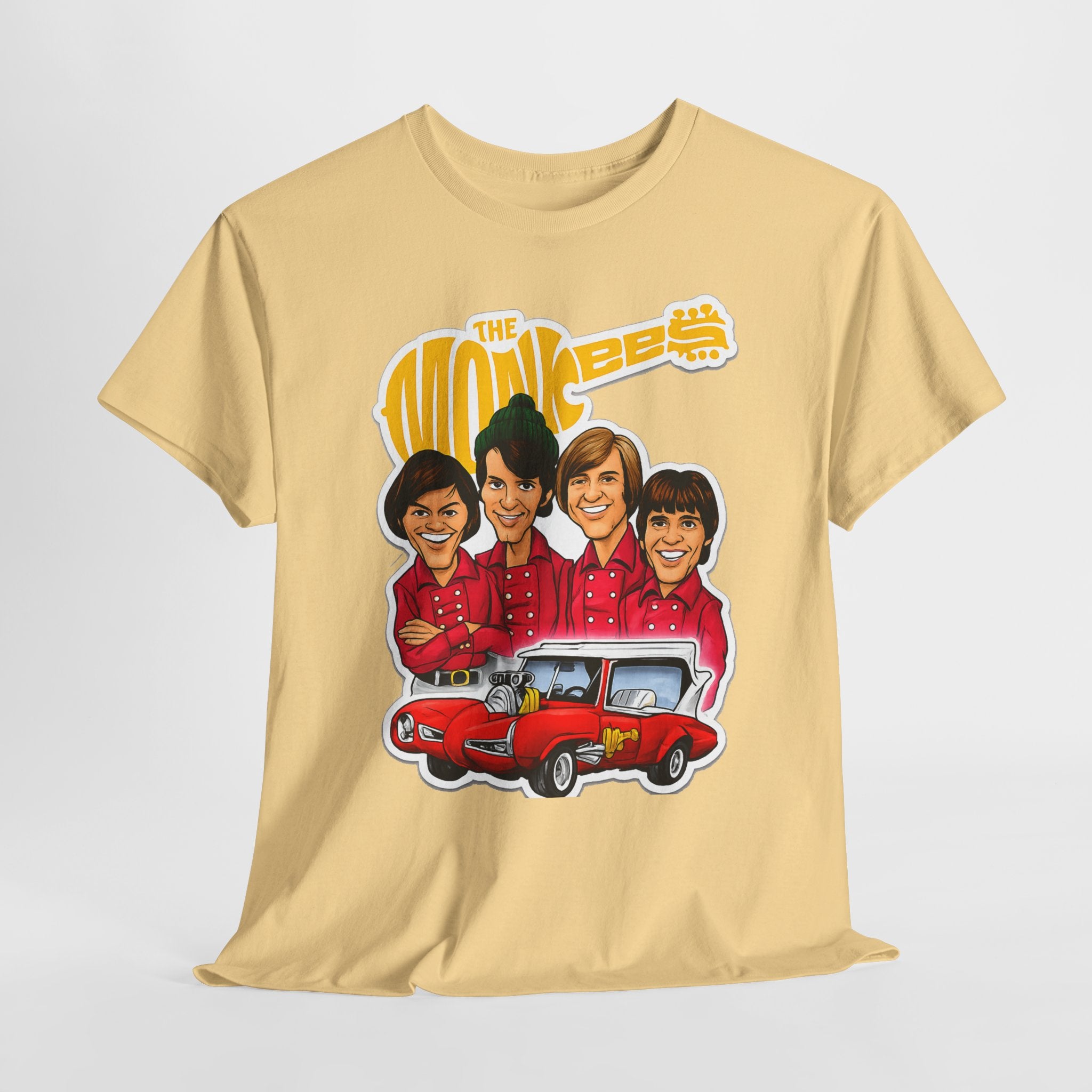 The Monkees Retro Band Tee — Colorful Car Cartoon Graphic