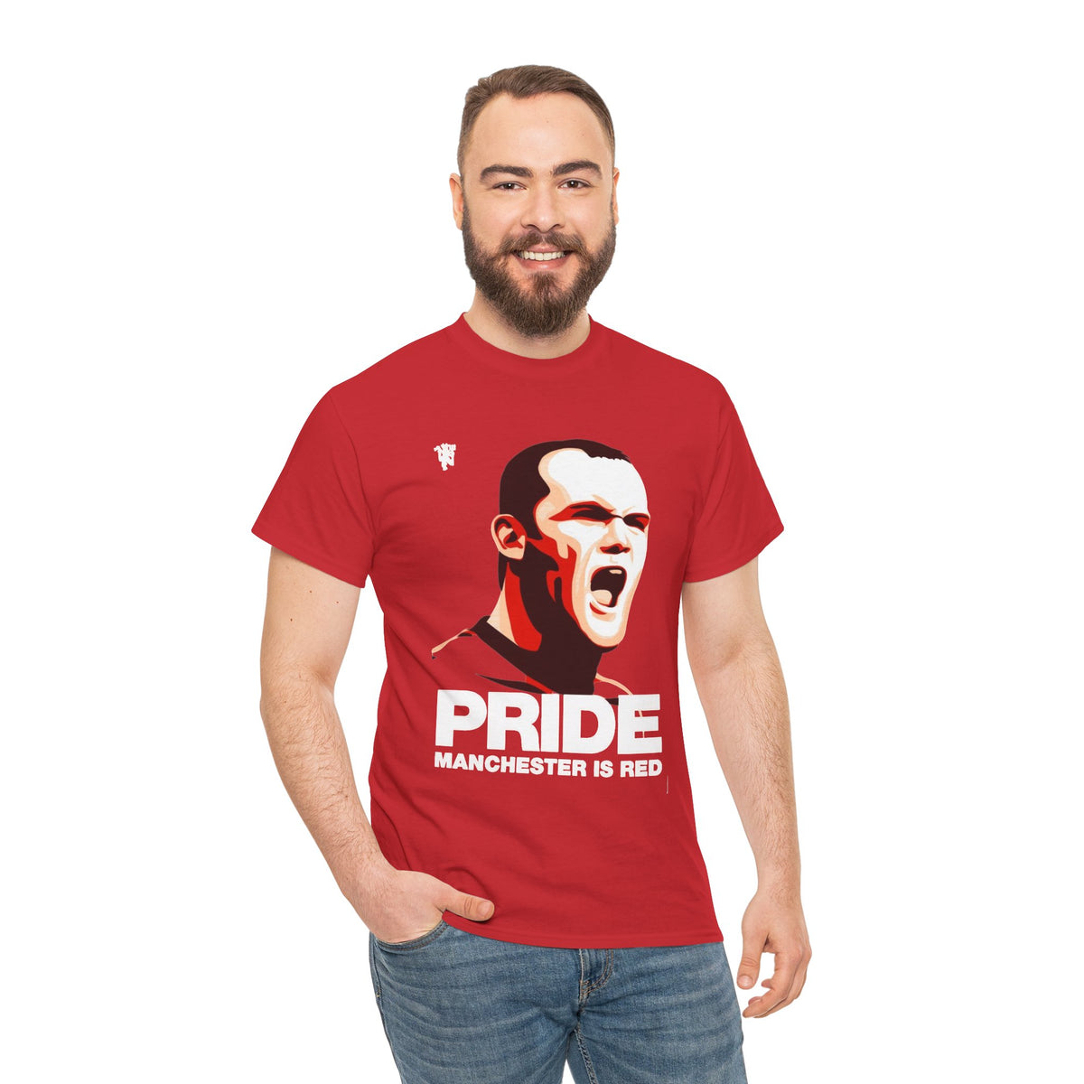 Manchester Pride Tee — “Pride Manchester Is Red” Football Fan Shirt