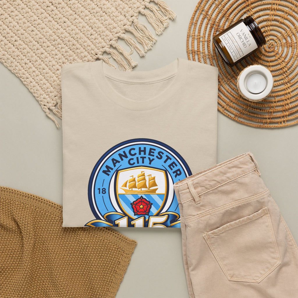 Manchester City 115th Crest Inspired Cotton T-Shirt