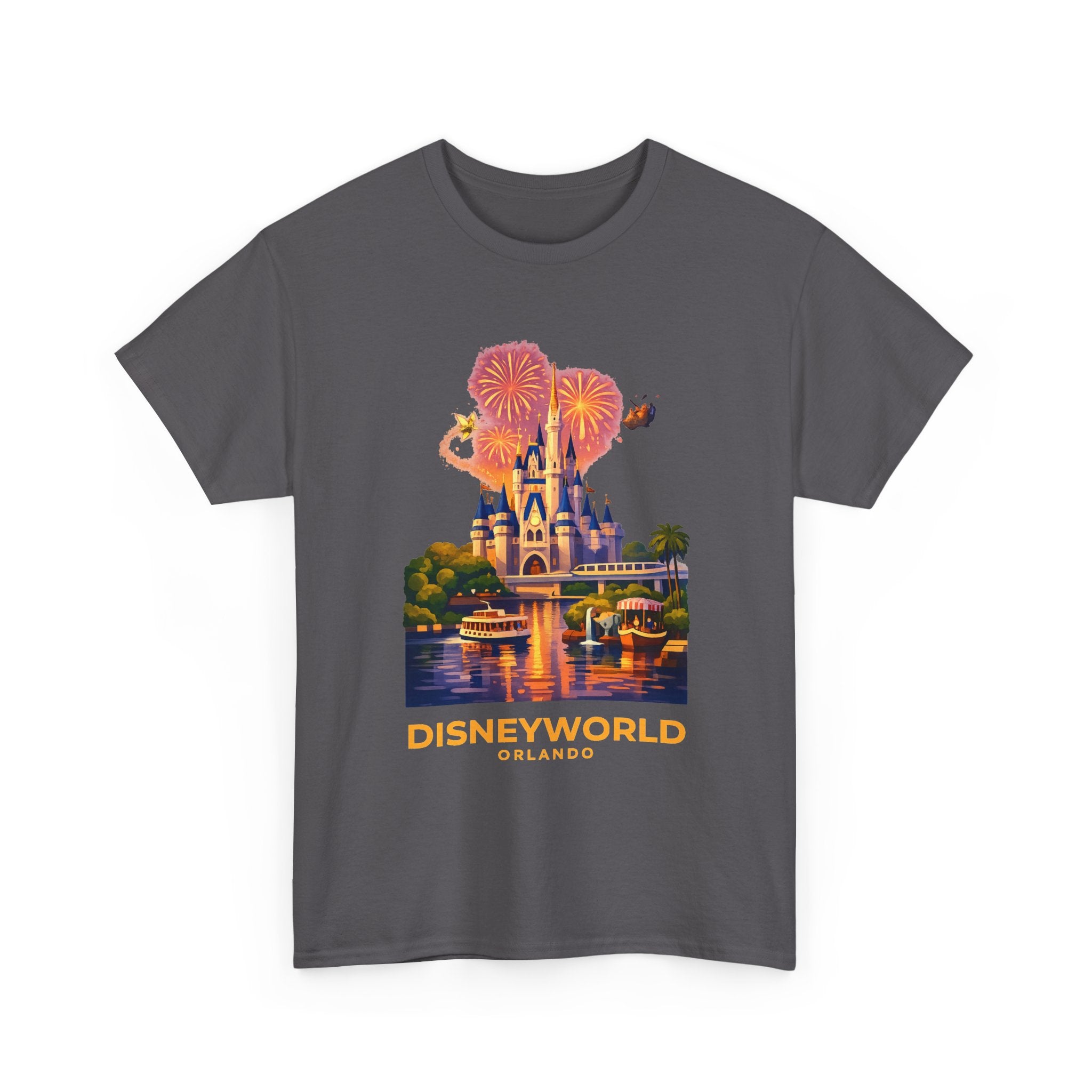 Disney World Castle Orlando Fireworks Cotton T‑Shirt