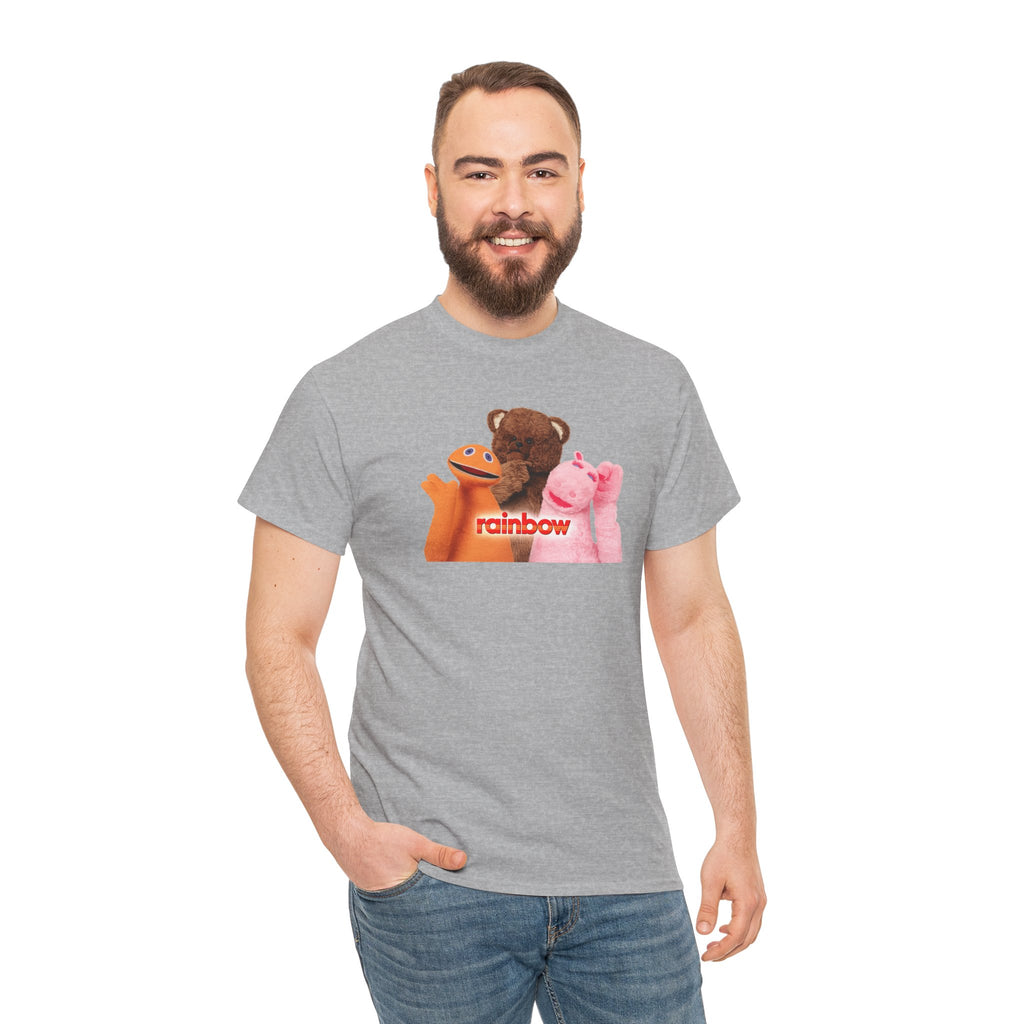 Rainbow Kids TV Zippy, George and Bungle Puppets T-Shirt — Cute Teddy & Hand Puppets Graphic Tee