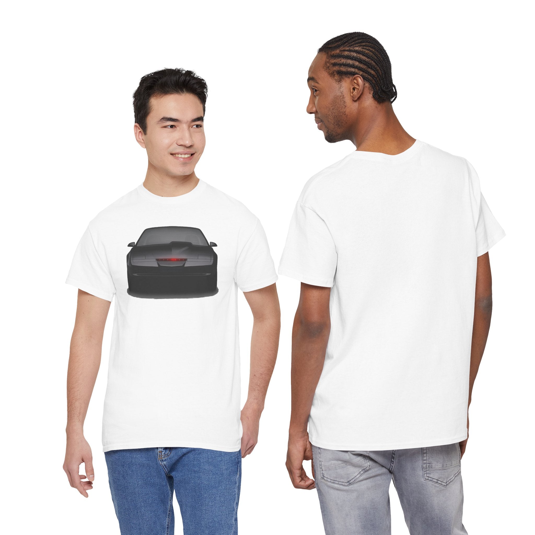 KITT-Inspired Retro Sports Car Tee — Front View Knight Rider Car Graphic Shirt