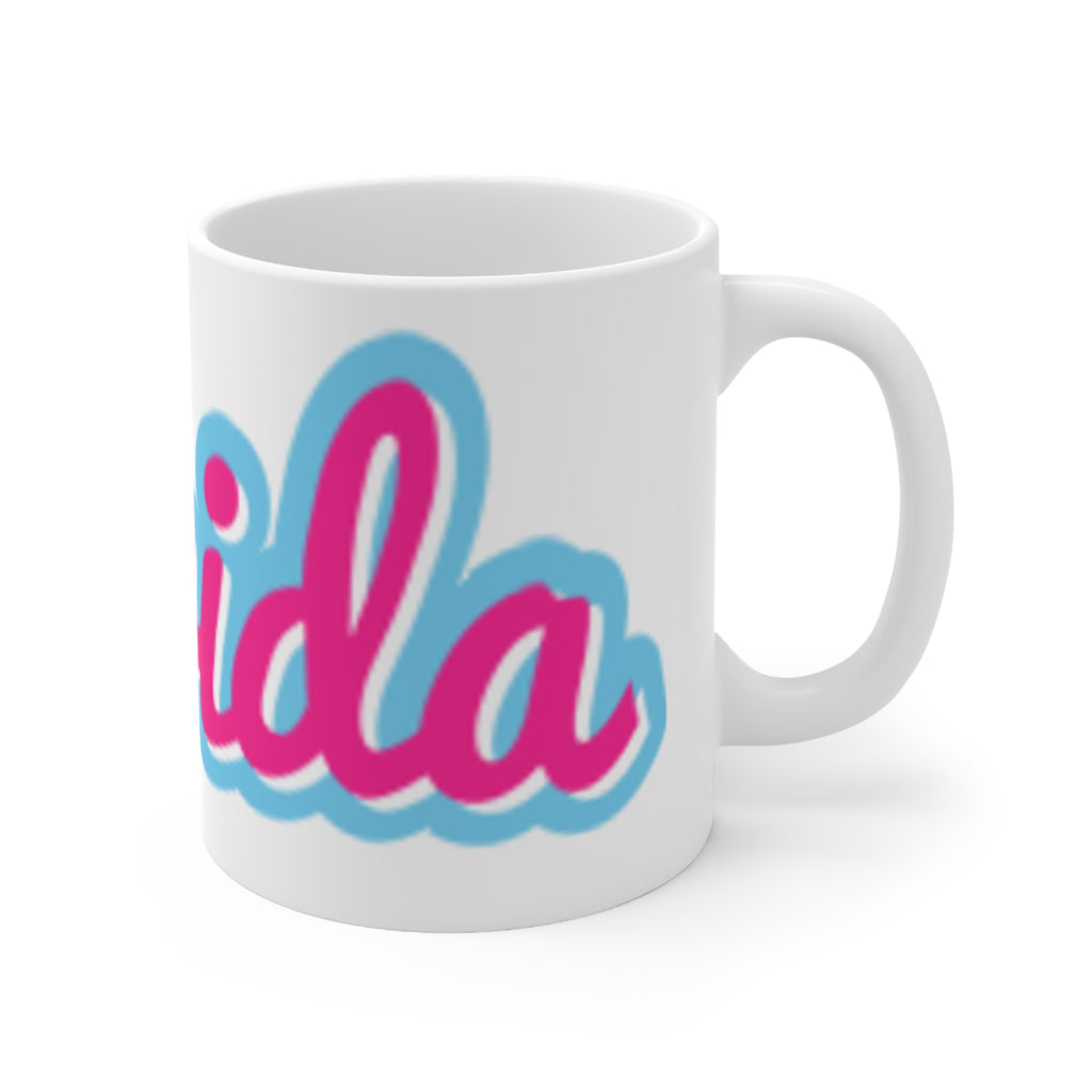 Florida Retro Script Ceramic Coffee Mug – Pink & Blue 11oz/15oz