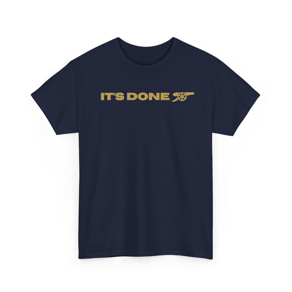 It's Done Arsenal Champions T-Shirt – Minimalist Gold Script Tee