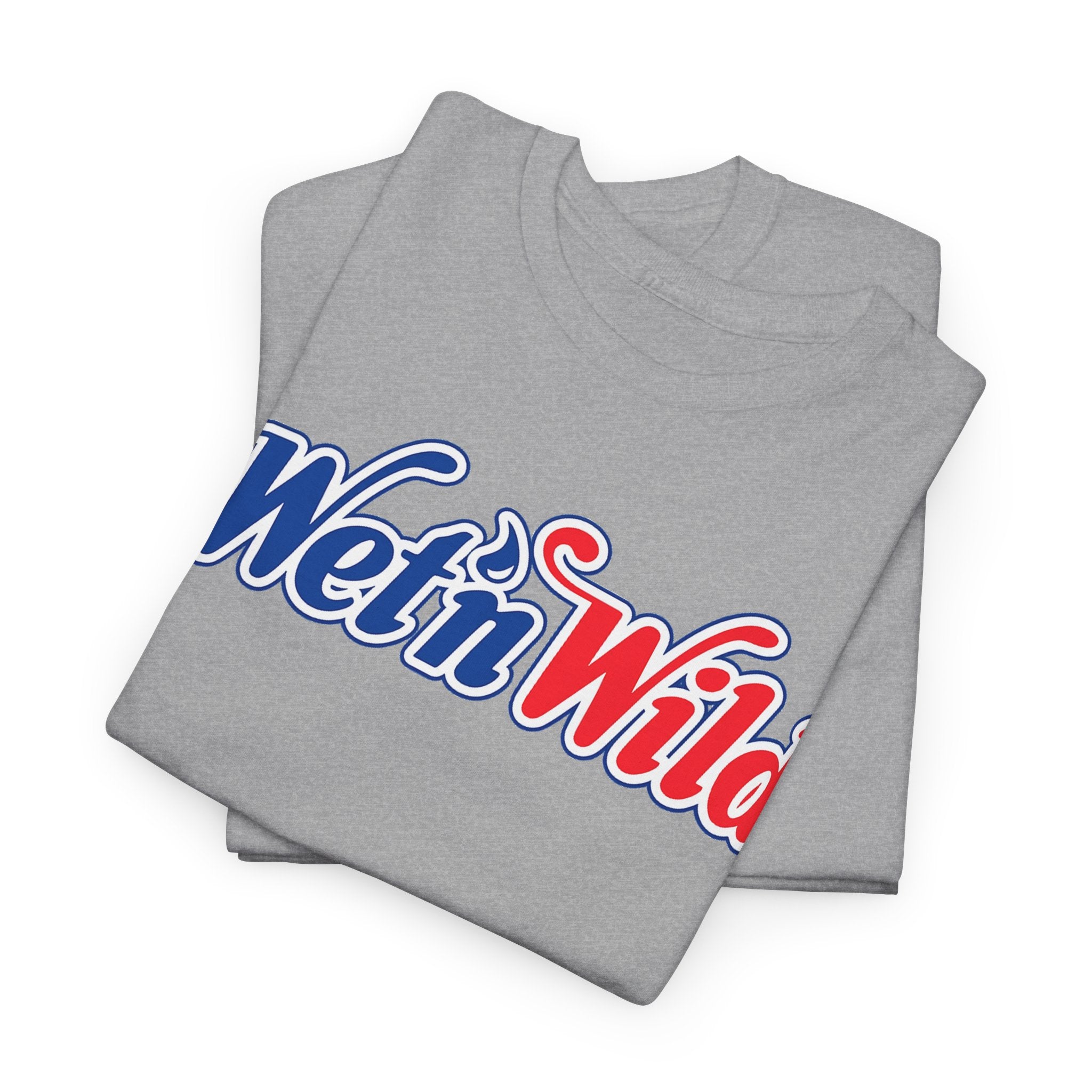 Wet 'n Wild Retro Script T-Shirt — Red & Blue Patriotic Graphic Tee