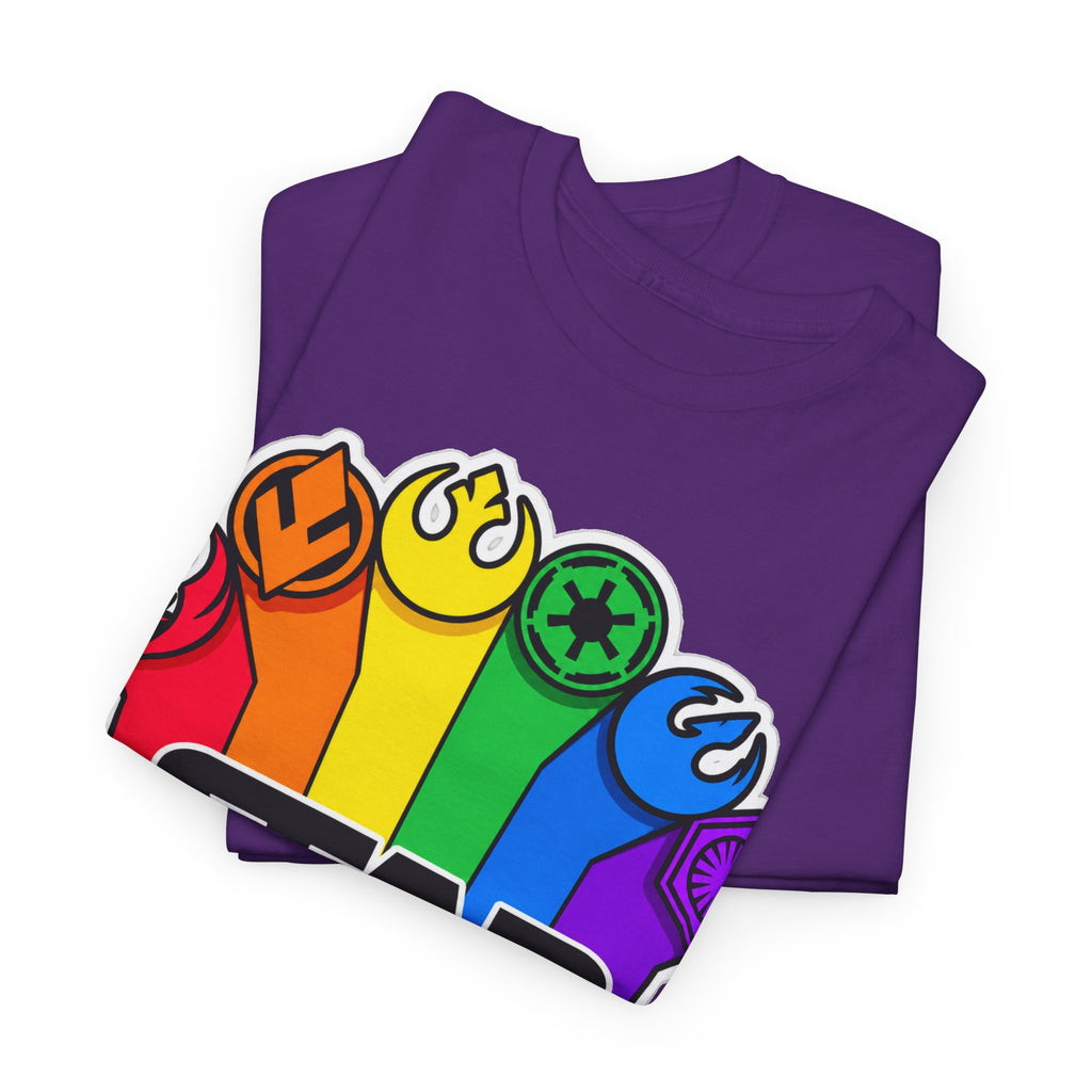Star Wars Rainbow Emblem Tee — LGBTQ+ Pride Fan Cotton Shirt