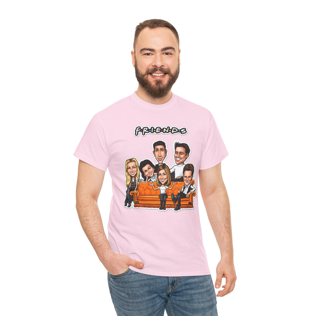 Friends TV Show Cartoon Cast T-Shirt — Iconic Couch Graphic Tee