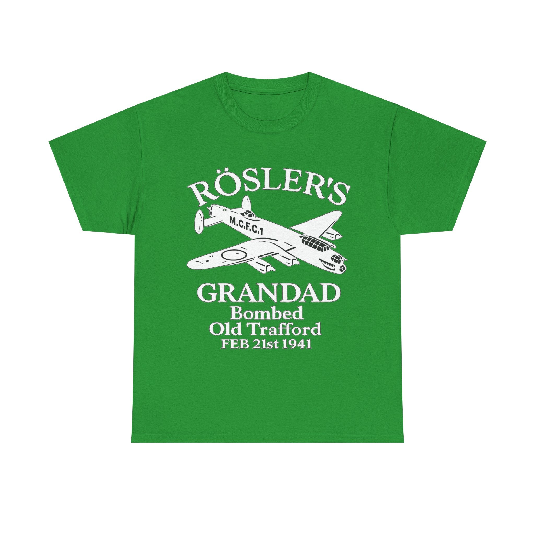 Rösler's Grandad Bombed Old Trafford Tee — WWII Tribute Military Plane Shirt (Feb 21, 1941)