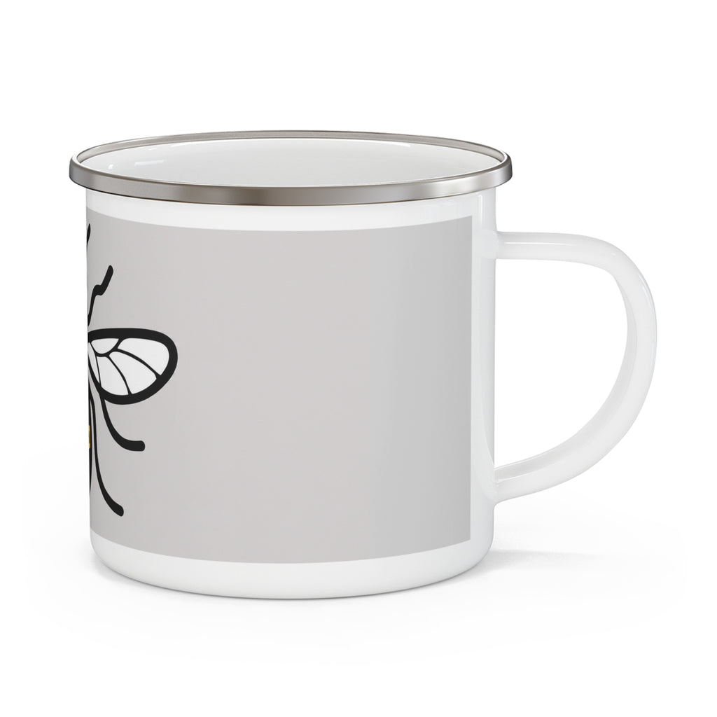 Manchester Yellow Bee Design with 'Hope Strength Peace' | Enamel Camping Coffee Cup