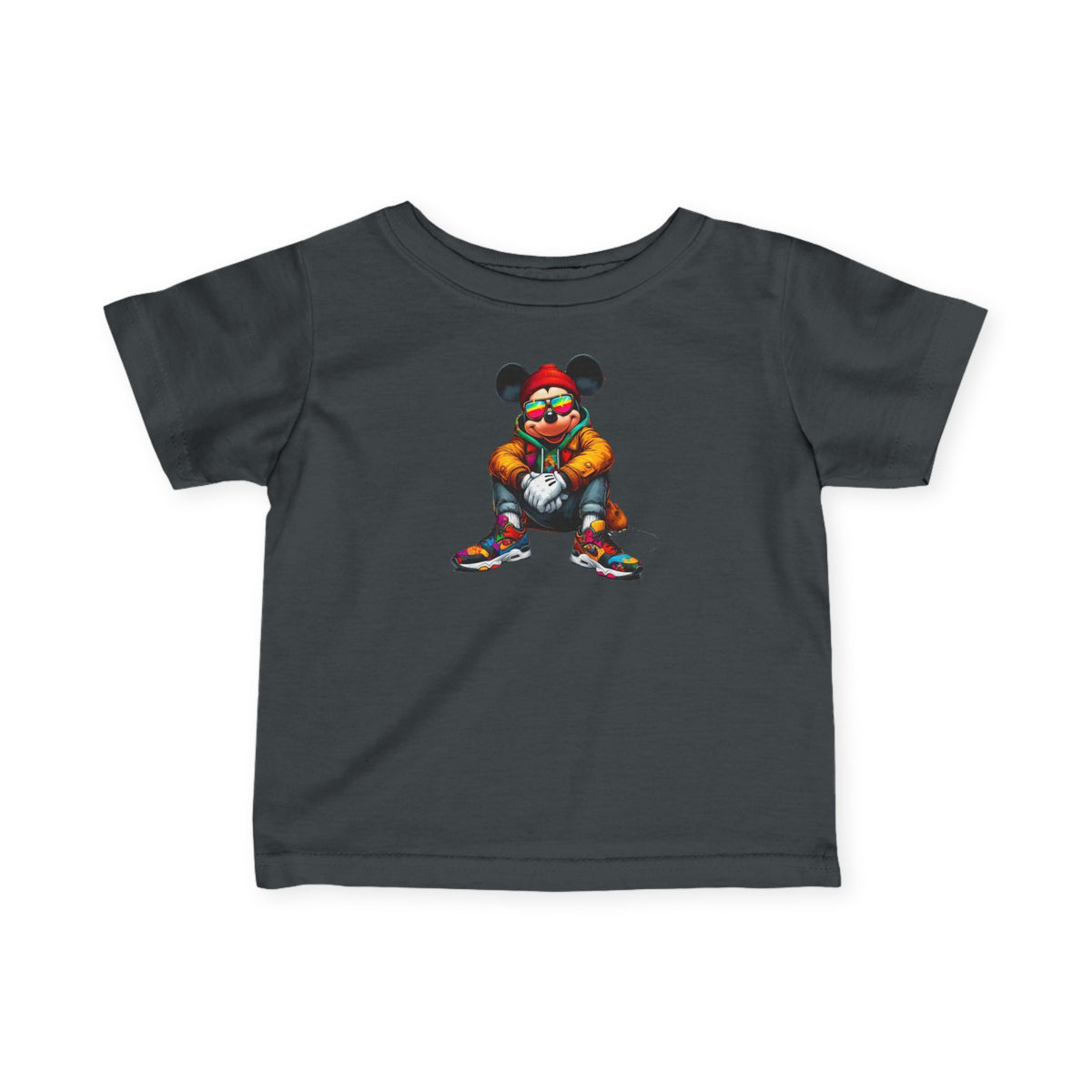 Mickey Mouse Infant Tee — Colorful Cartoon Mouse in Sneakers Baby Shirt