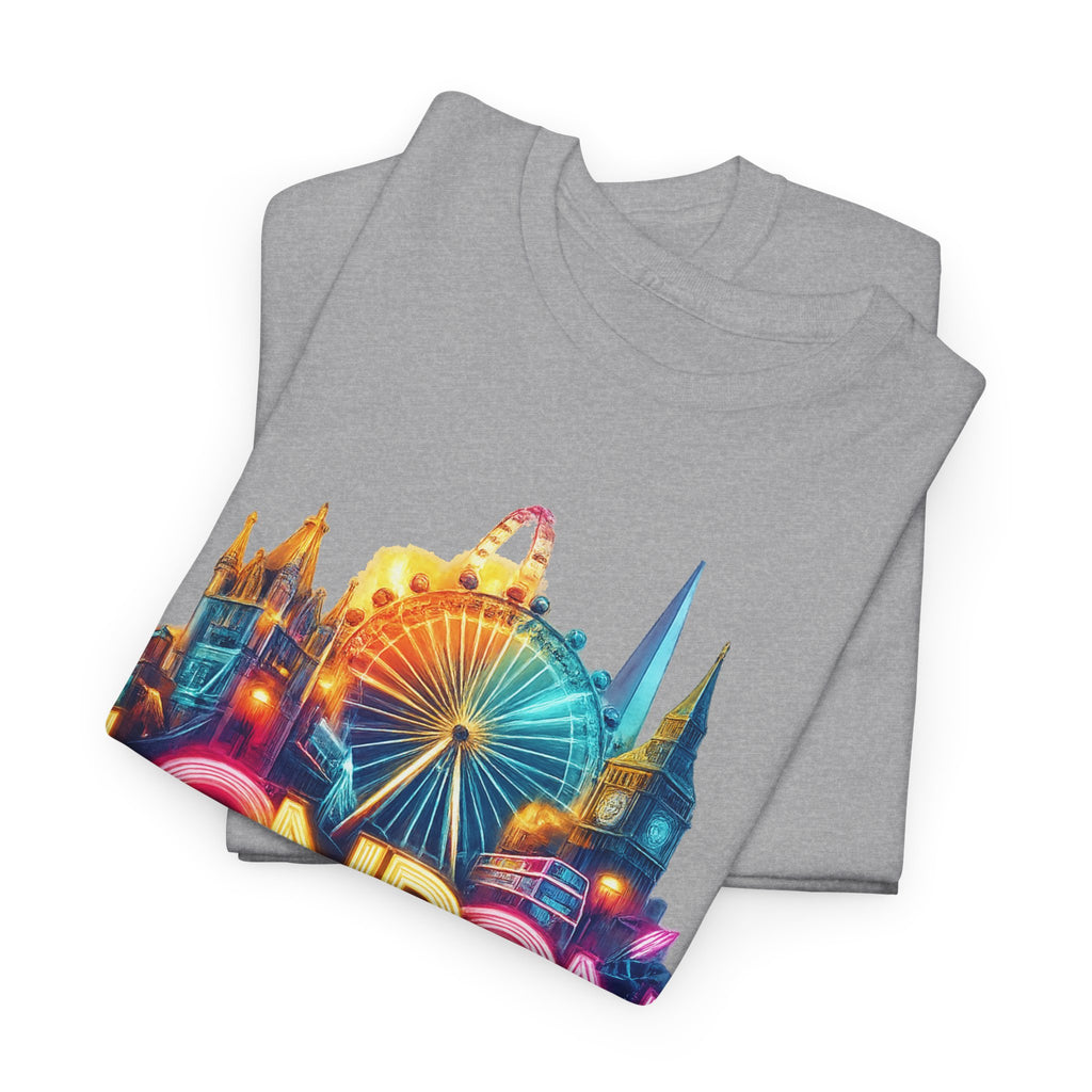 London Skyline Tee — Colorful Neon London Landmark T-Shirt