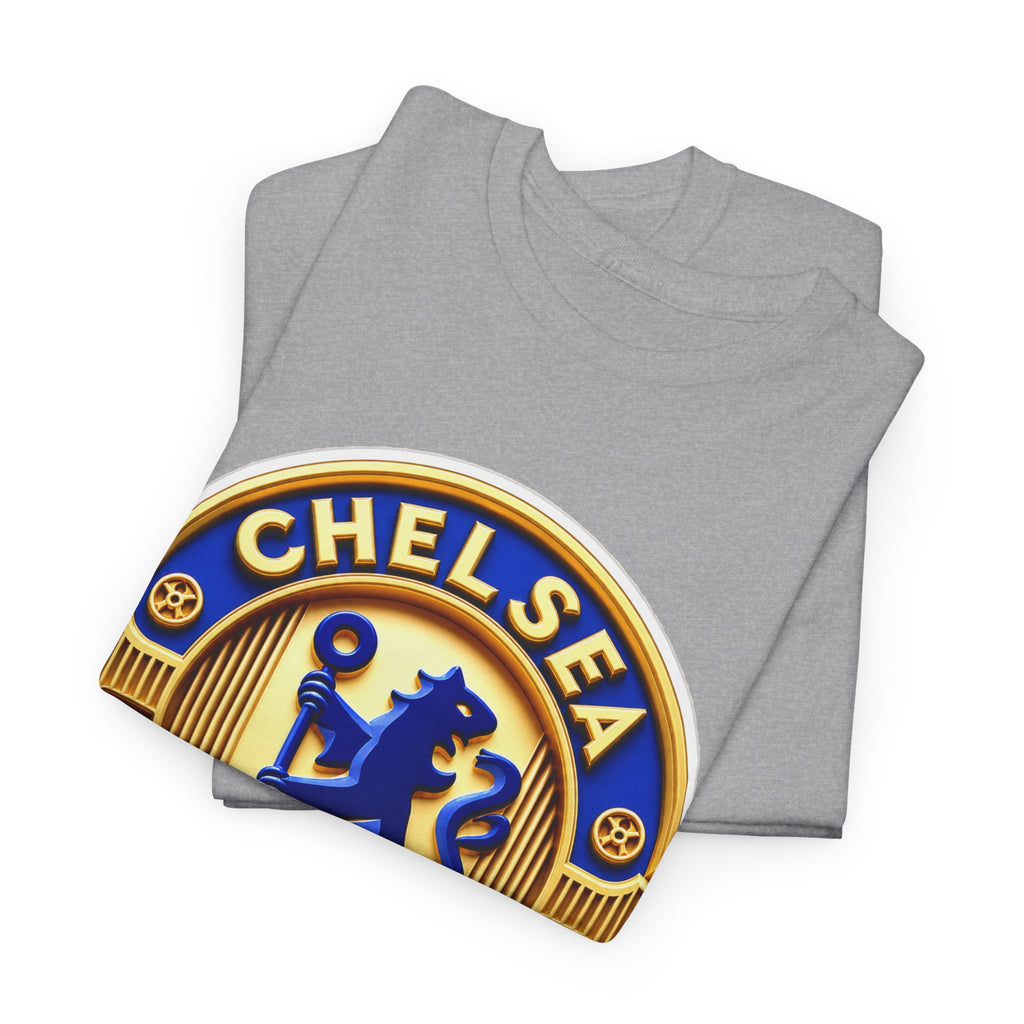 Chelsea Football Club Crest Tee — Retro Blue & Gold Soccer Emblem T-Shirt