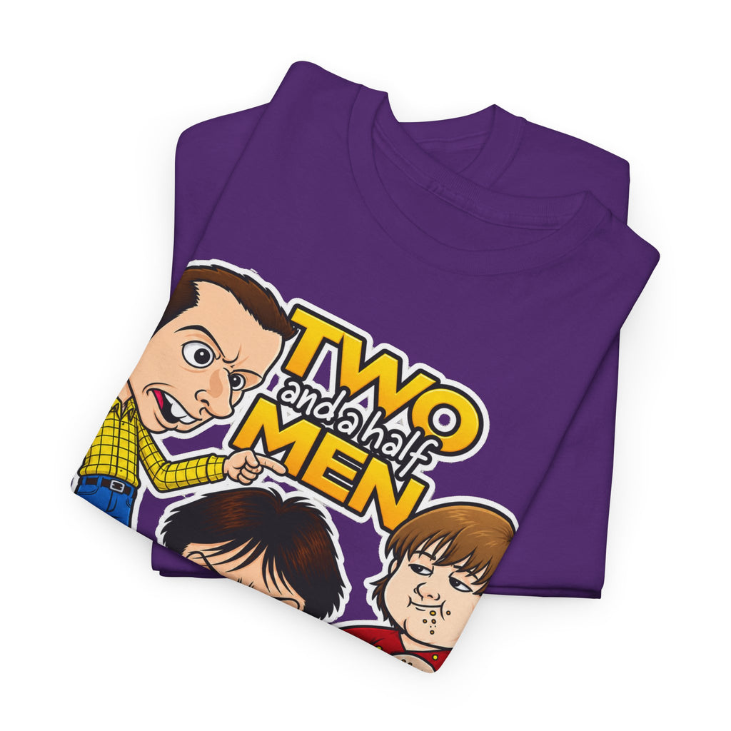 Two and a Half Men Inspired Cartoon Tee — Retro TV Comedy Graphic T-Shirt