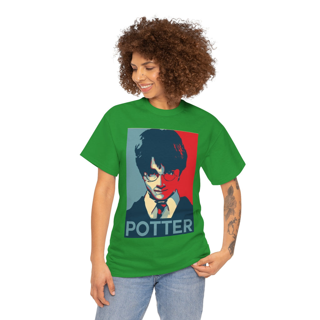 Harry Potter Inspired Vintage Wizard Portrait Cotton T‑Shirt — 'Potter' Graphic Tee