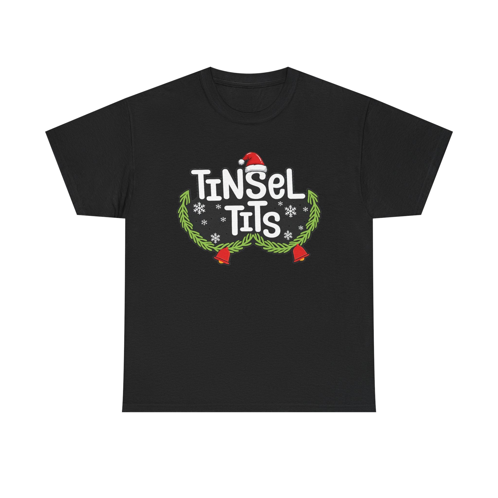 T-Shirt — "Tinsel Tits" Funny Christmas Wreath Holiday Tee