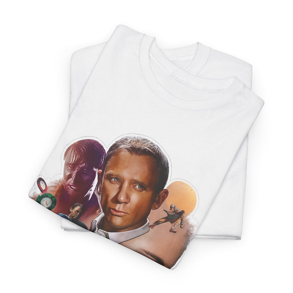 Jame Bond Movie Collage T‑Shirt — Vintage Film Noir Portrait Tee