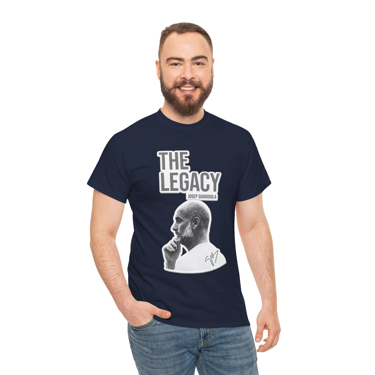 Pep Guardiola Manchester City The Legacy Tee — Inspirational Portrait Graphic T-Shirt