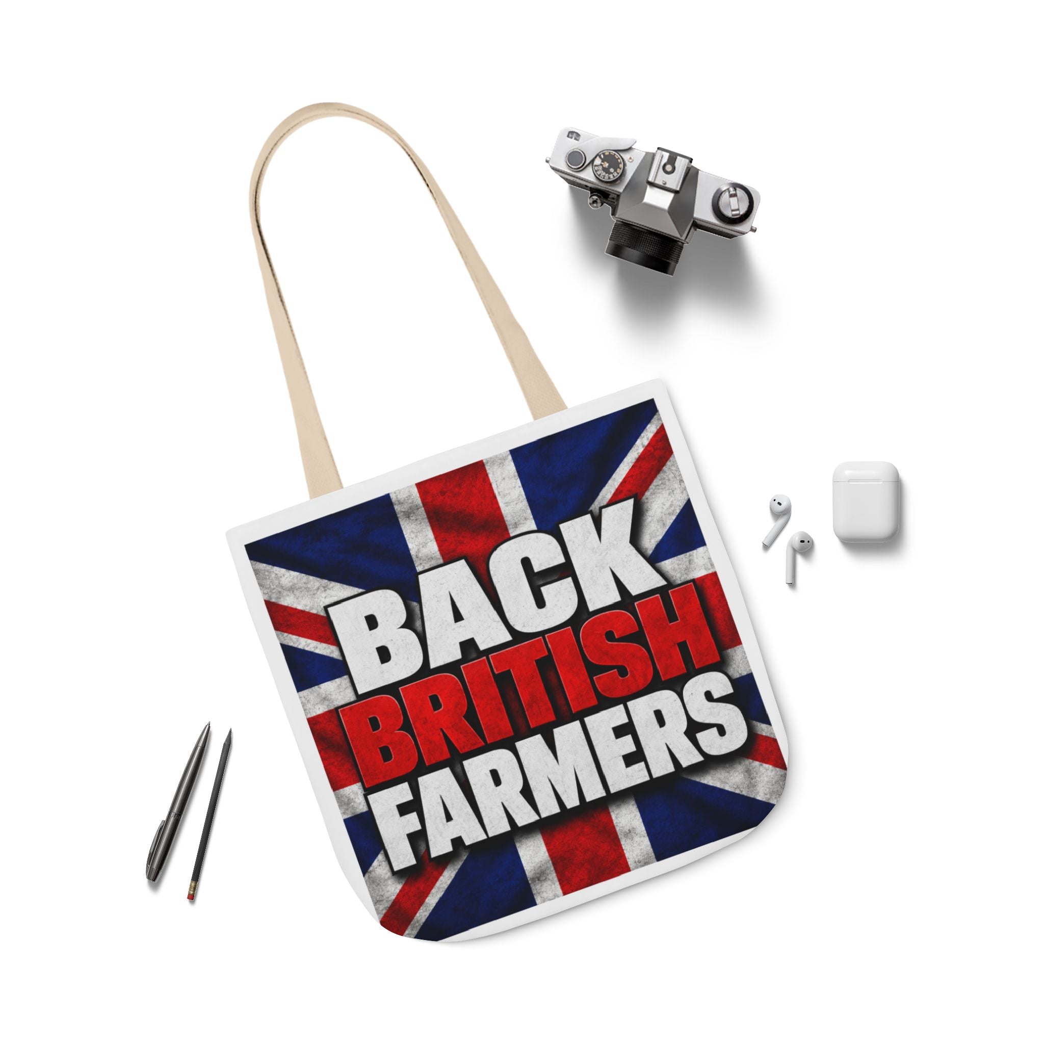 Back British Farmers Canvas Tote Bag — Union Jack Farming Support Tote