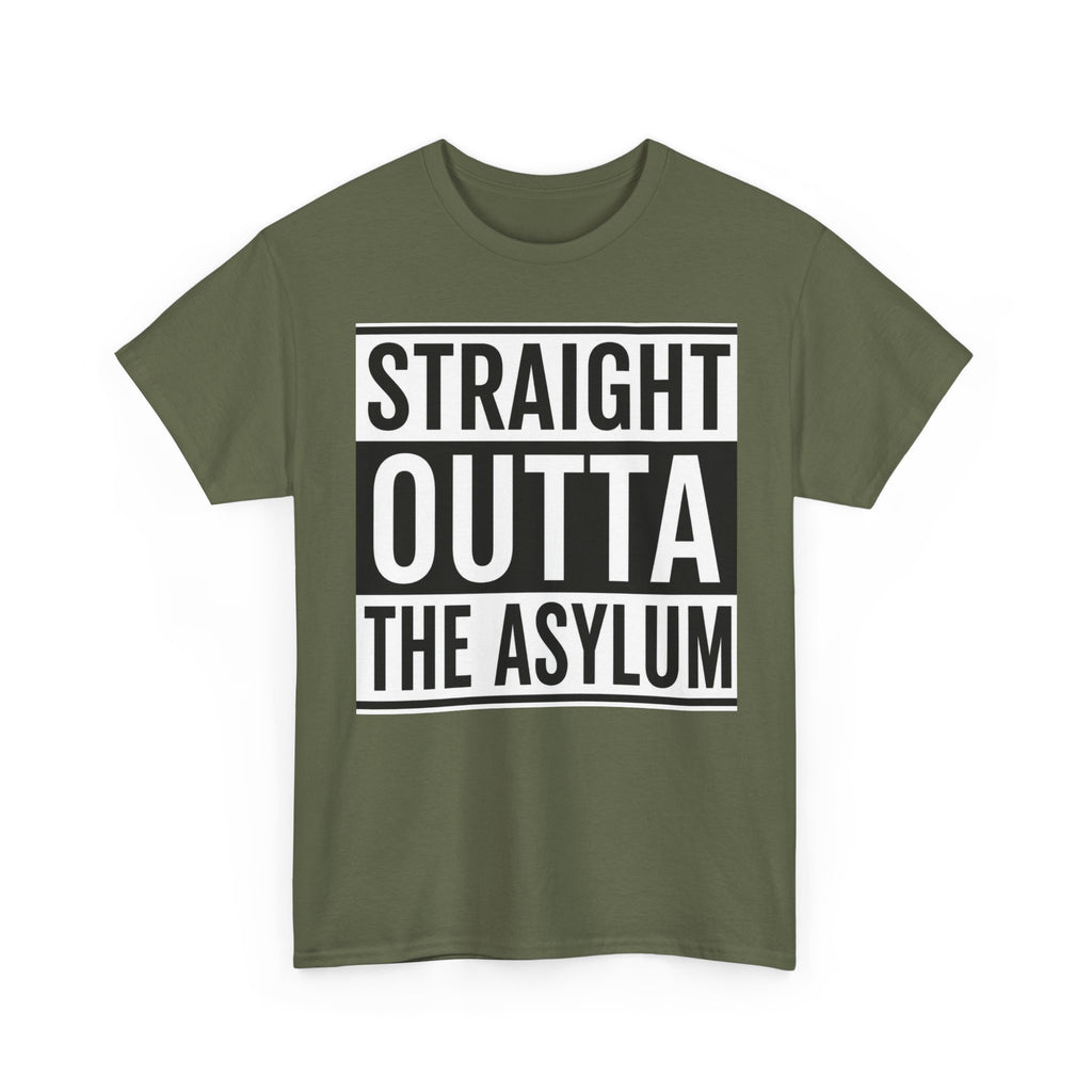 Straight Outta the Asylum T-Shirt – Graphic Statement Tee