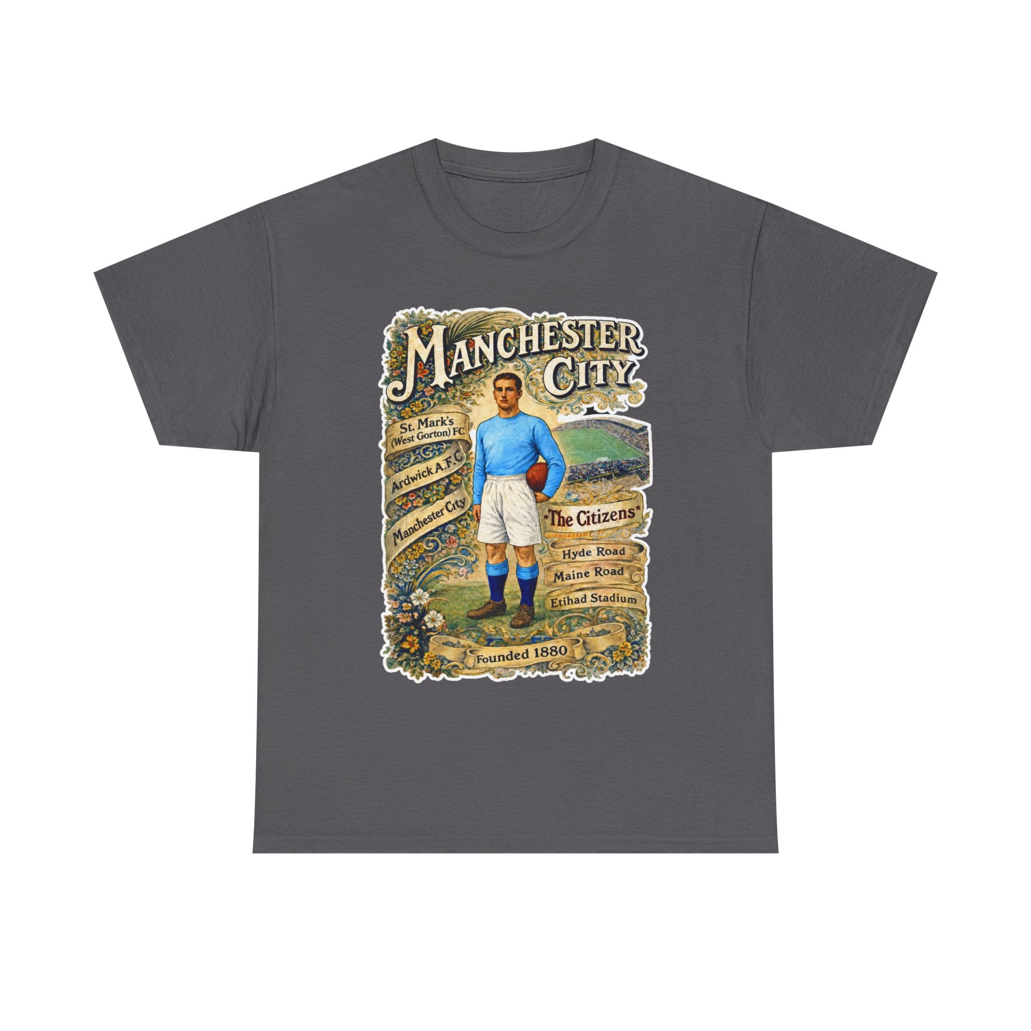 Manchester City Vintage Football Tee — Retro Soccer Graphic T-Shirt