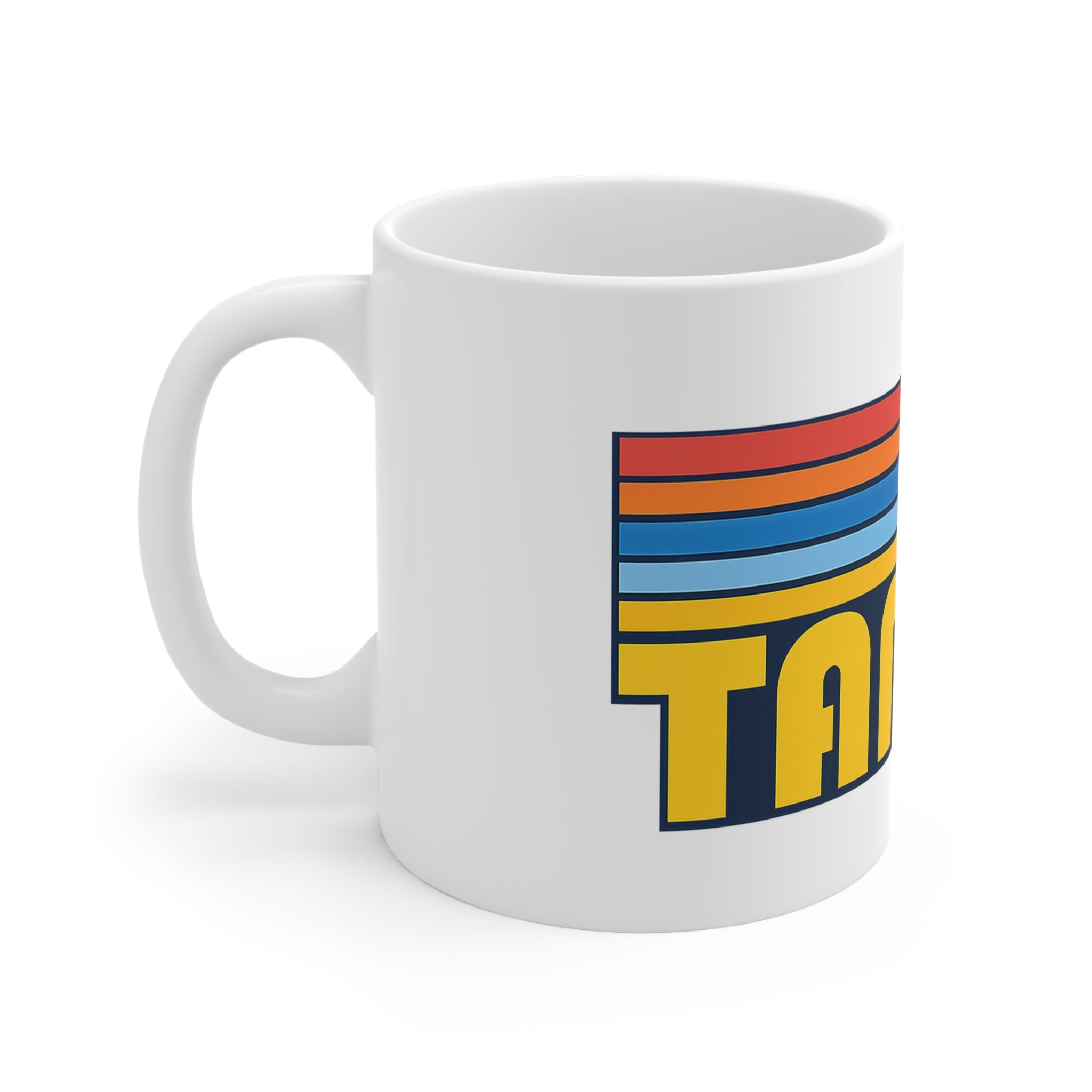 Tampa Retro Sunset Mug — Vintage 70s Stripes Ceramic Coffee Cup (11oz & 15oz)