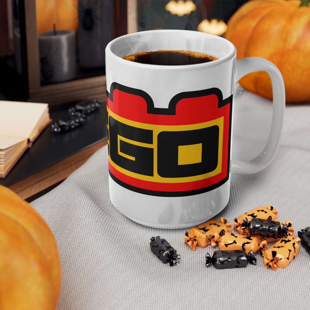 LEGO Logo Ceramic Coffee Mug — 11oz & 15oz Retro Brick Design