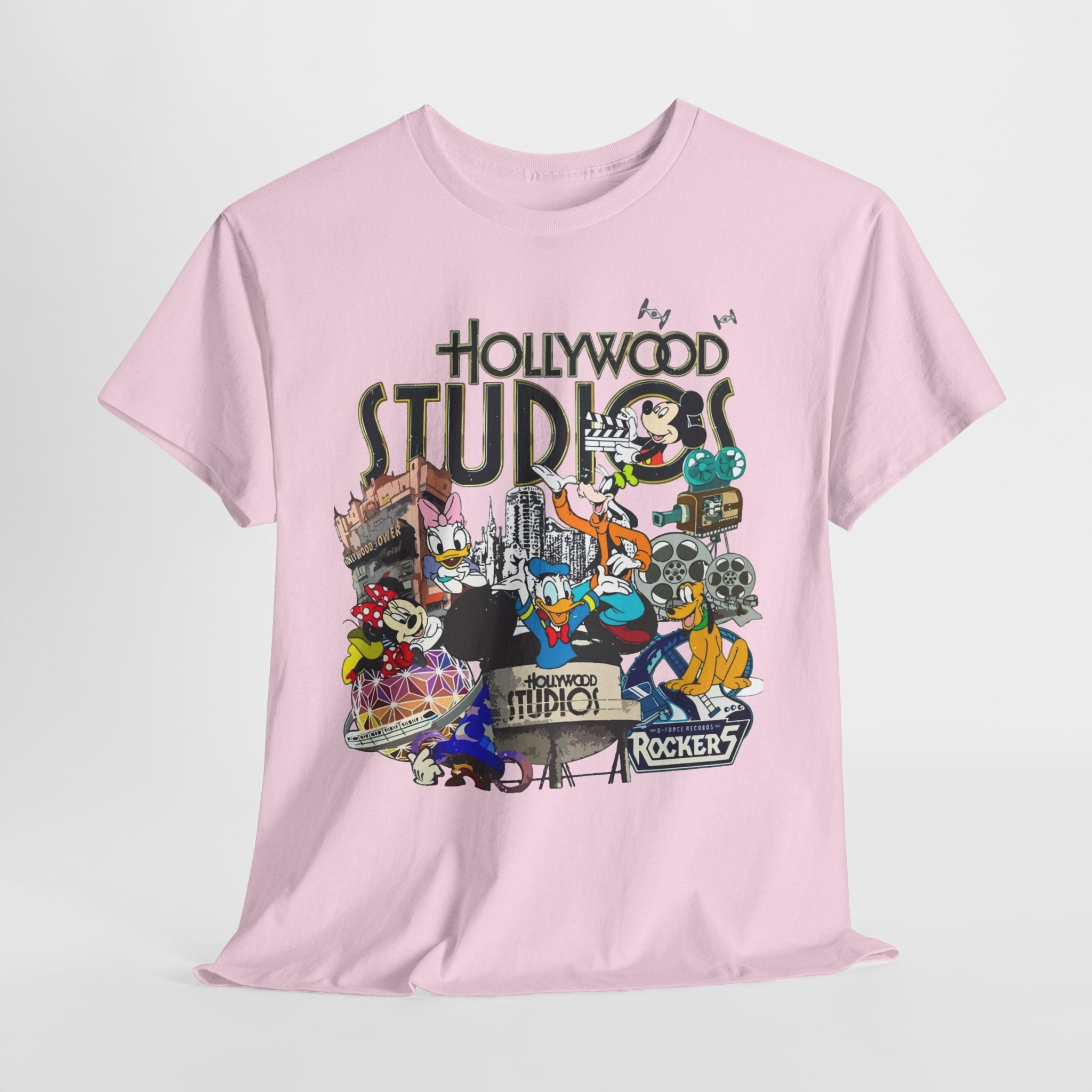 Hollywood Studios Collage T-Shirt — Vintage Theme Park Character Tee